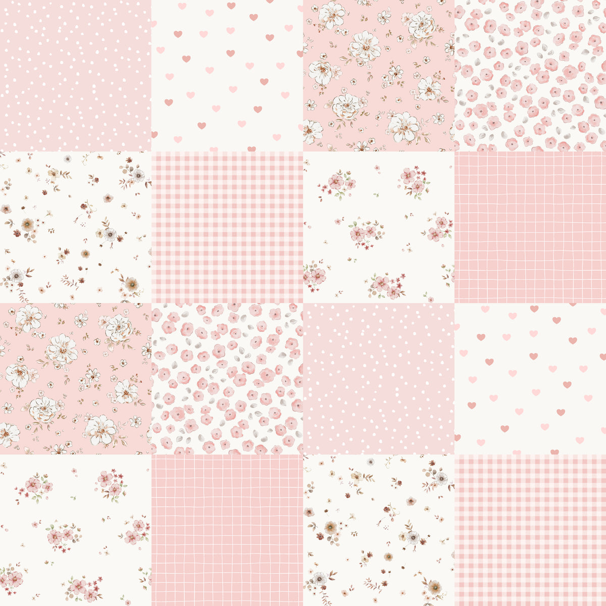 Patchwork Floral Juno – 10cm Squares - Family Fabrics B.V.