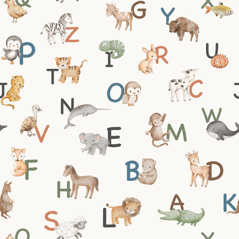 Alphabet Animals English – Off White