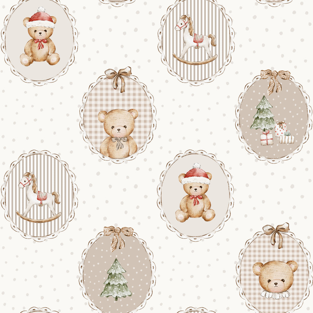 William Teddy Xmas Classic – Off White Dots