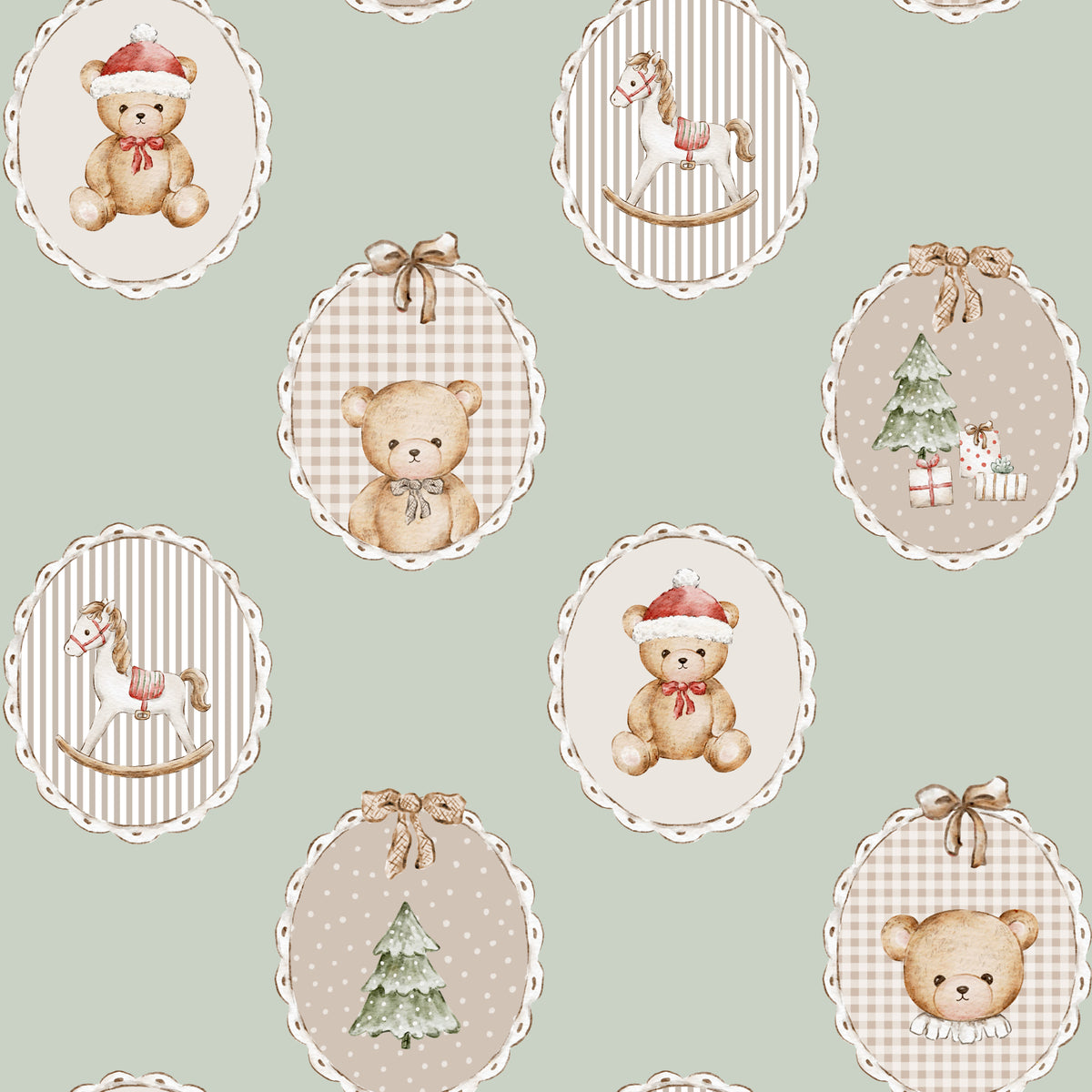 William Teddy Xmas Classic – Mint - Family Fabrics B.V.