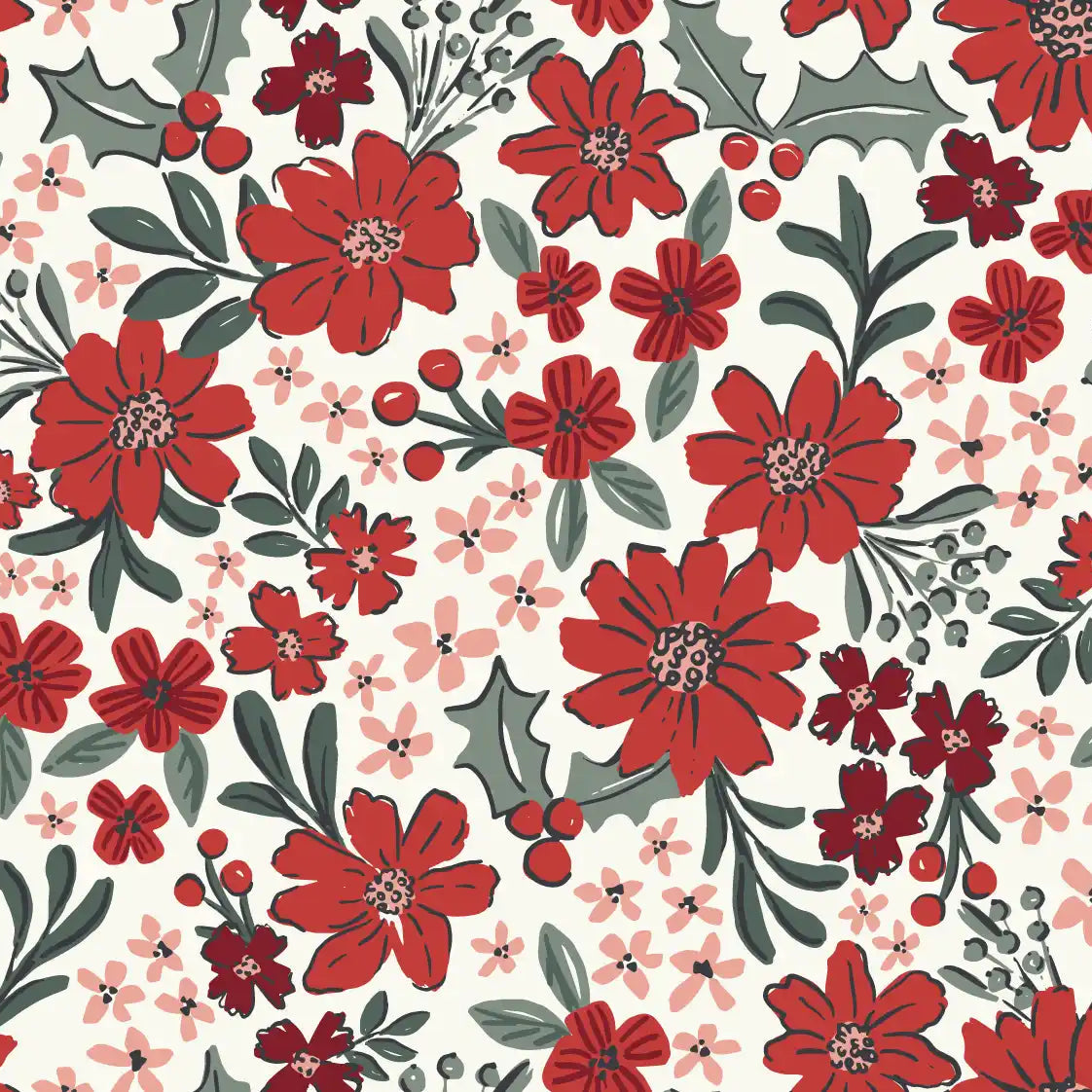 Xmas Floral Grace White