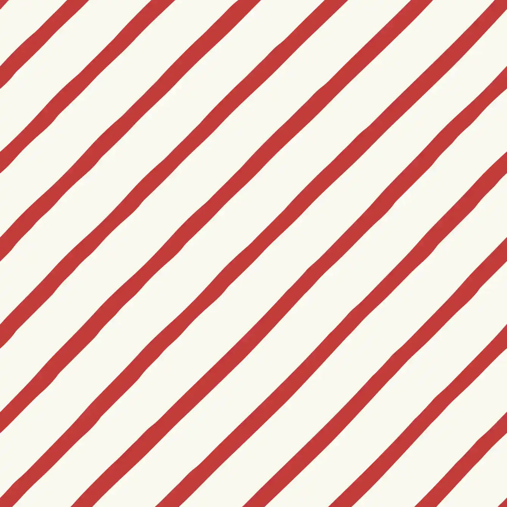 Candy Diagonal Stripe Cream Red