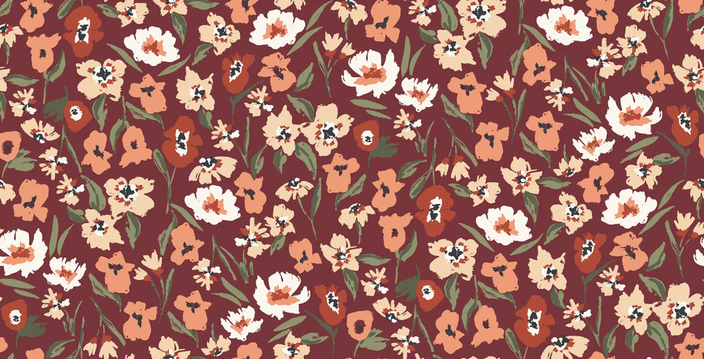 Painted Meadow Burgundy