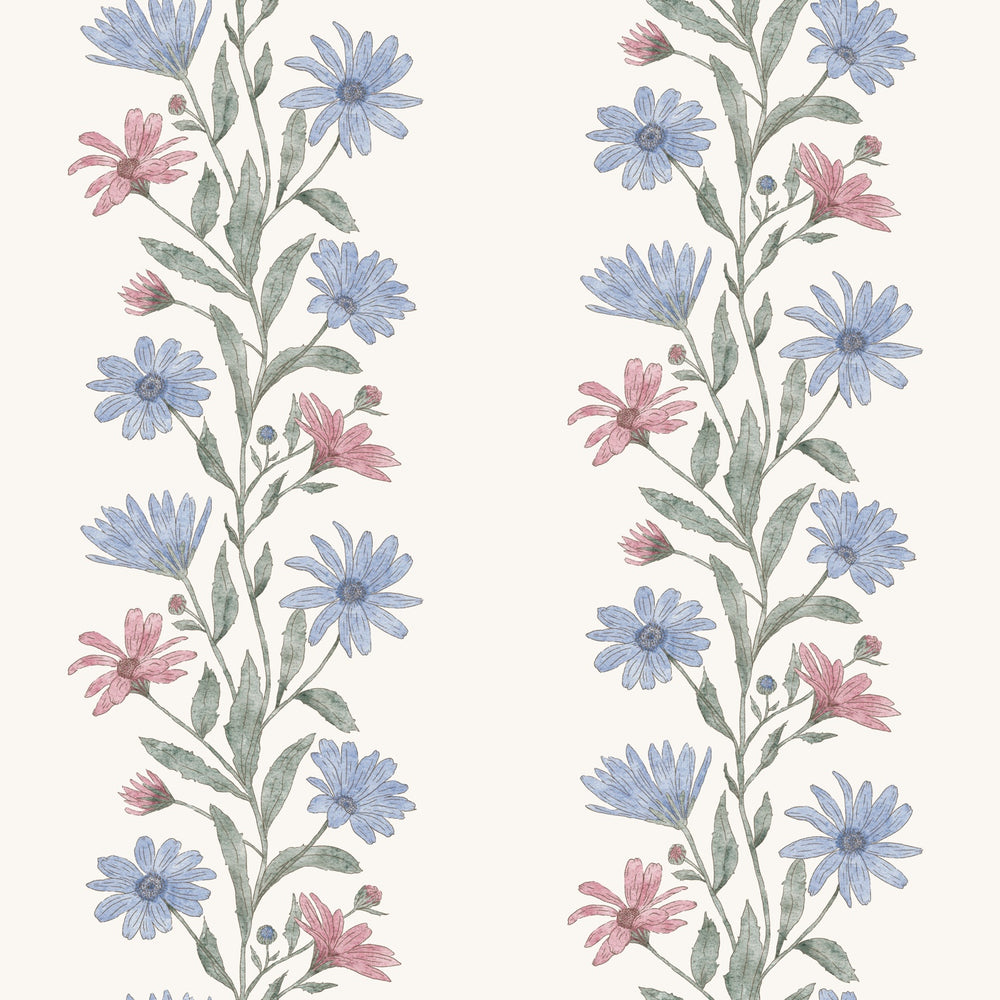 Blue Pink FLower Lines Florina