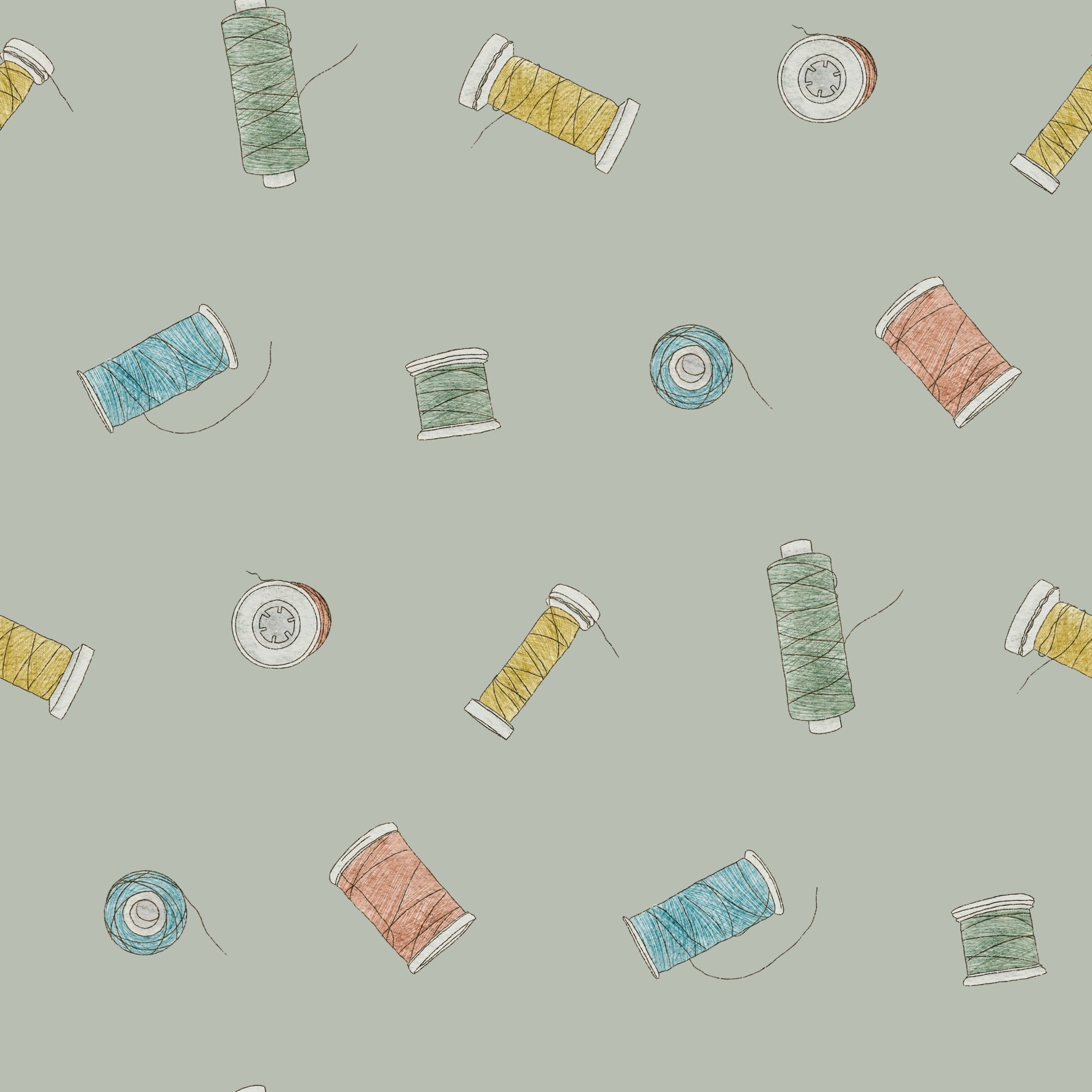 Sewing Thread Vintage Green