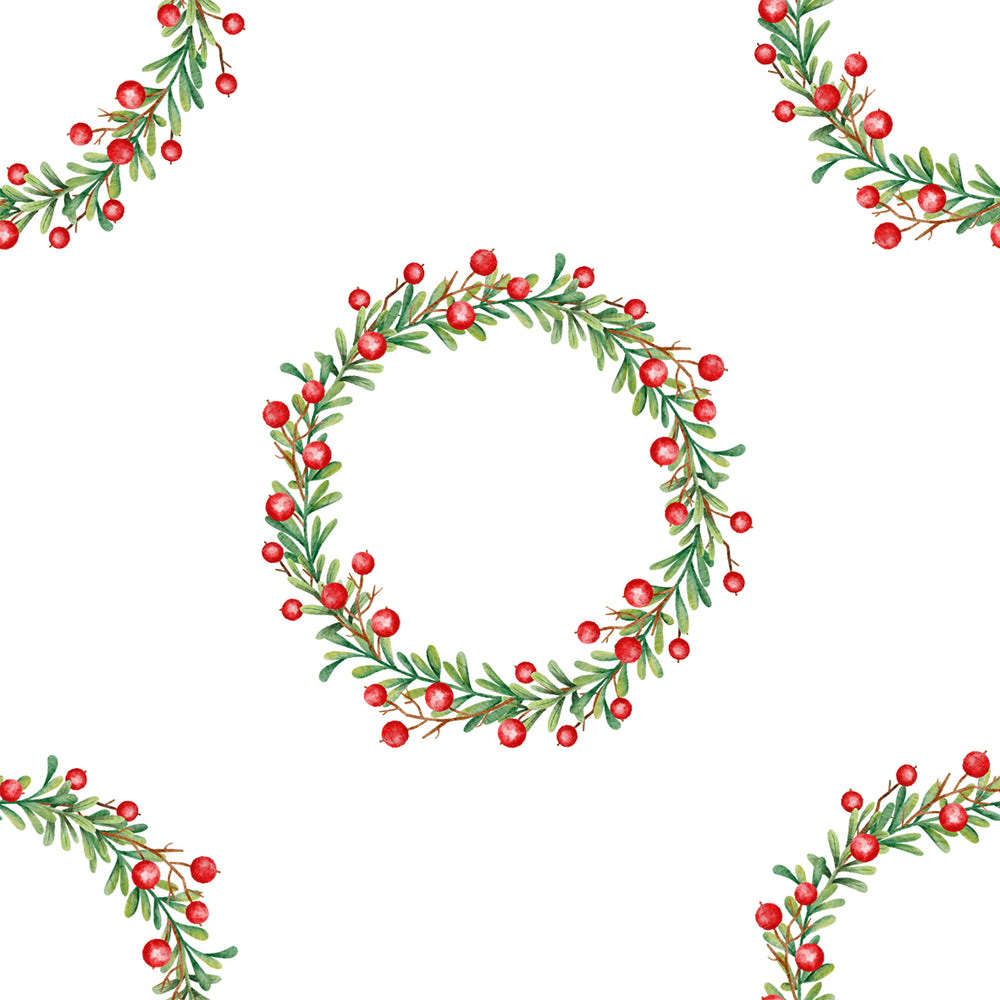 Christmas Wreath Red White