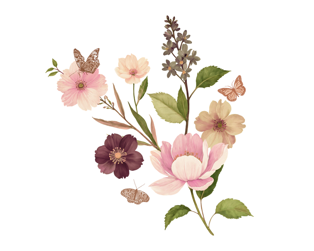 Purple Flowers Transfer Film