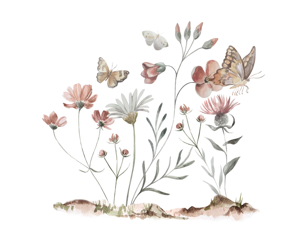 Flowers & Butterflies Transfer Film