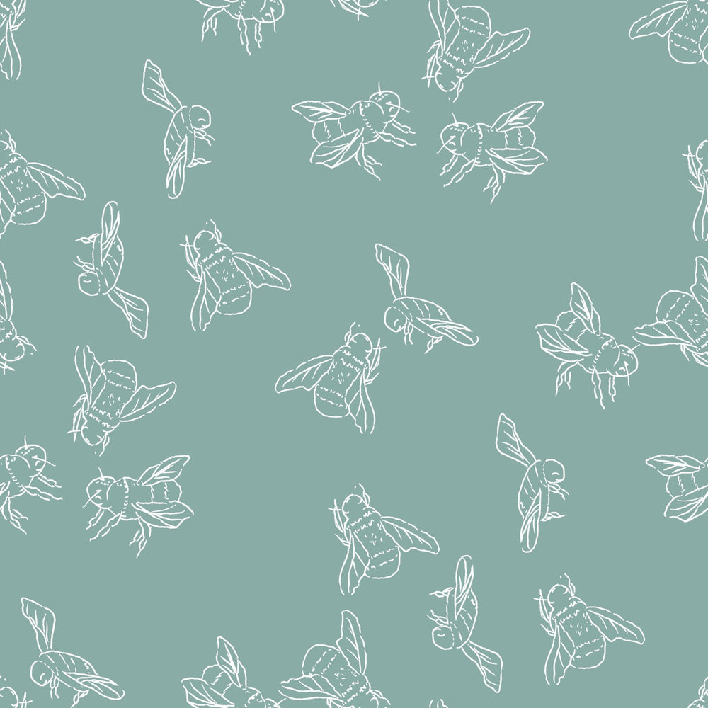 Bees Aqua Blue