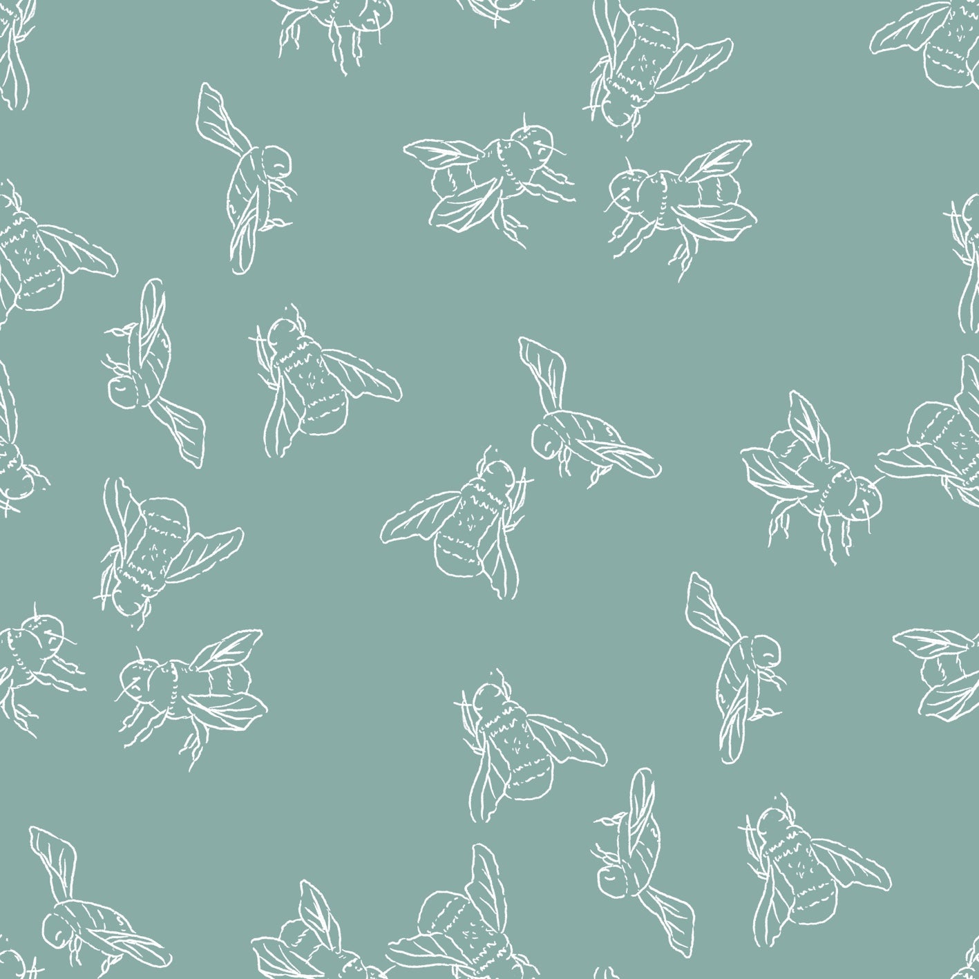 Bees Aqua Blue