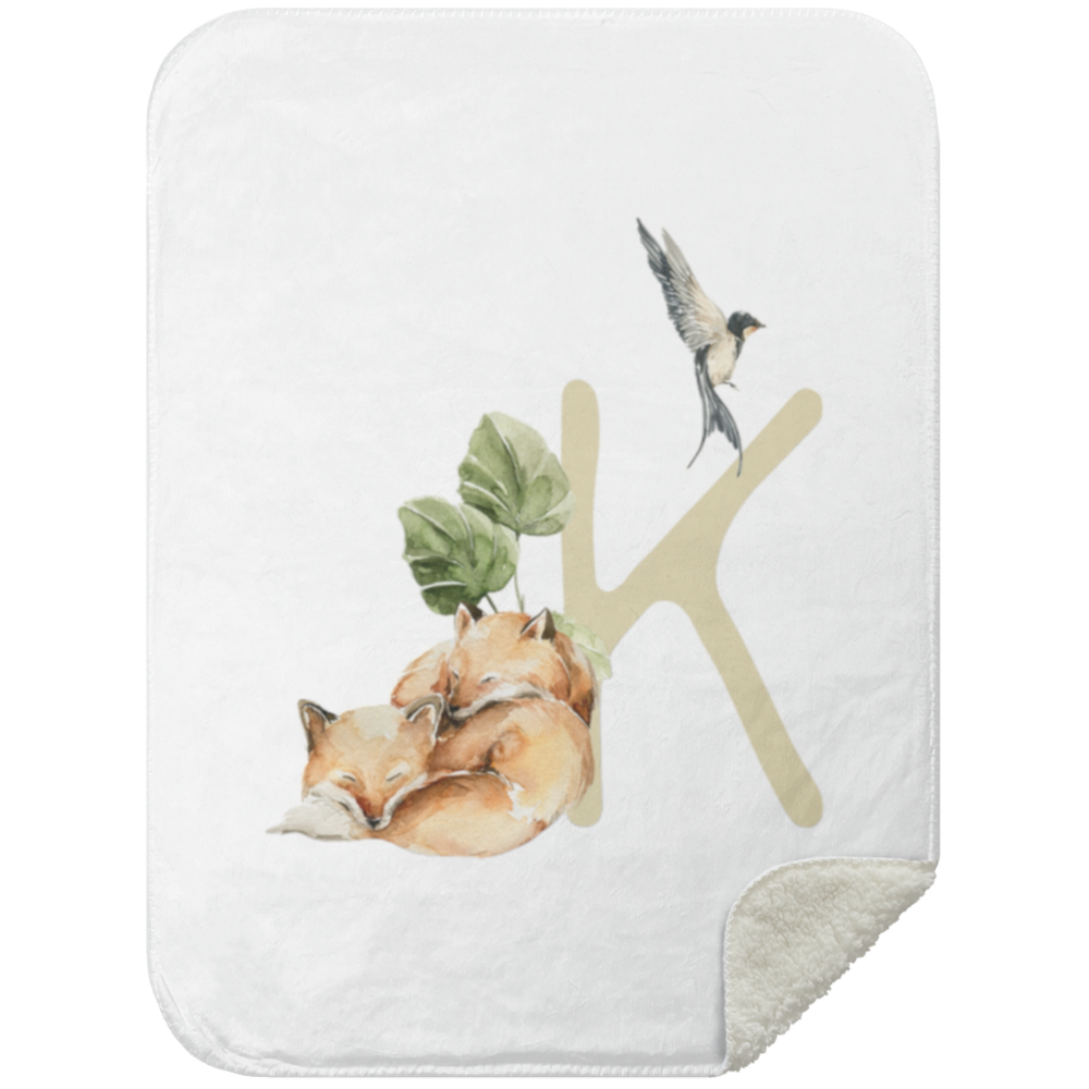 Personalized Soft Sherpa Blanket with Letter 