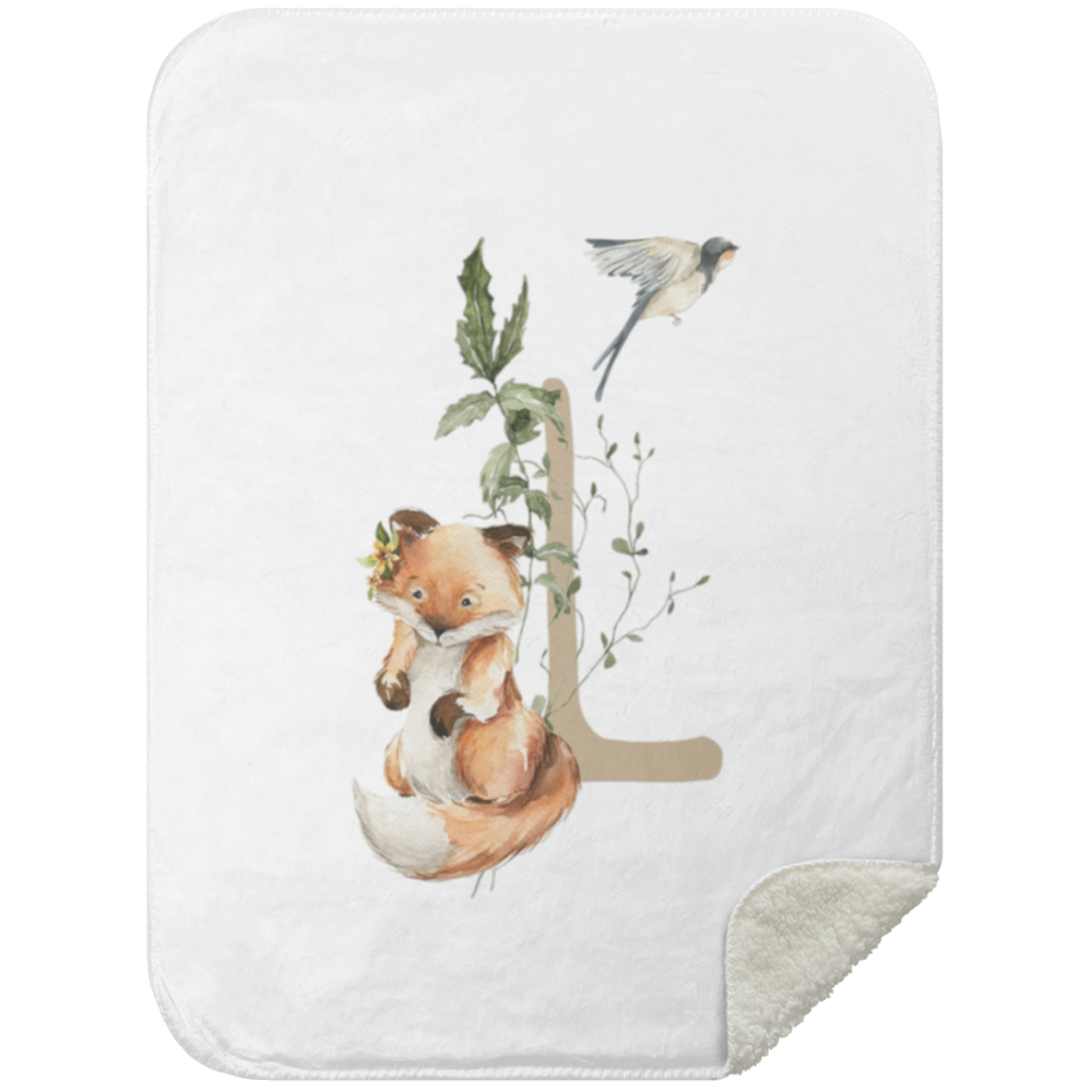 Personalized Soft Sherpa Blanket with Letter 