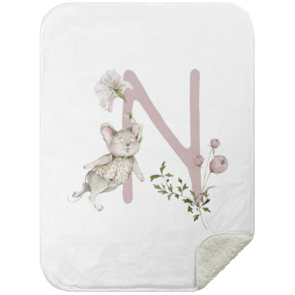 Personalized Soft Sherpa Blanket with Letter 