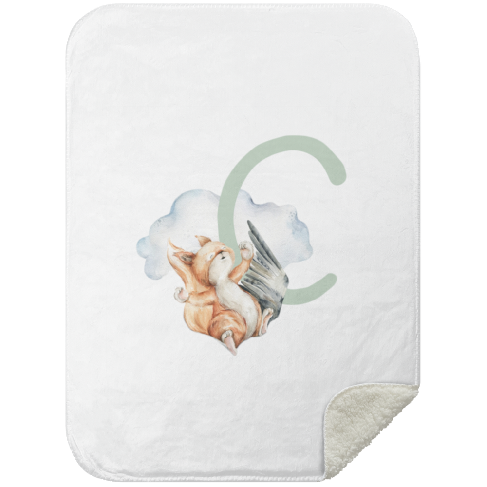 Personalized Soft Sherpa Blanket with Letter 