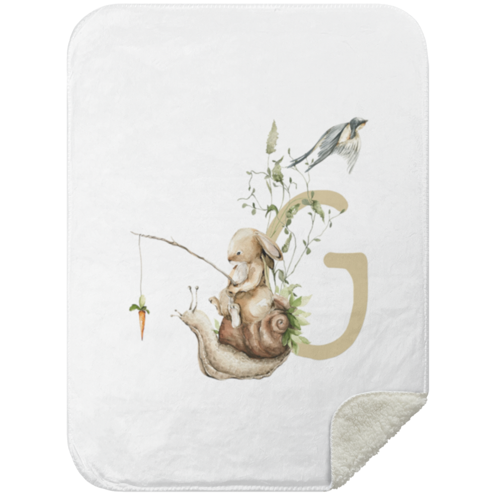 Personalized Soft Sherpa Blanket with Letter 