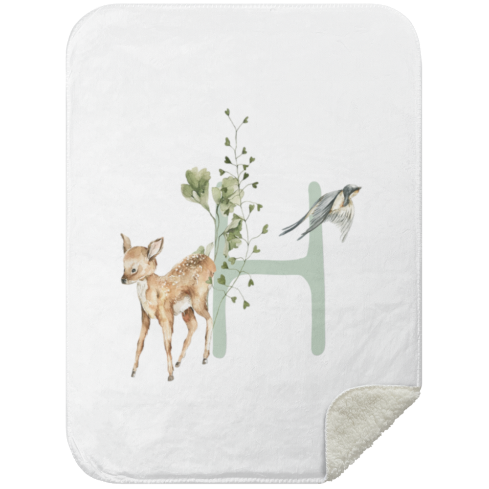 Personalized Soft Sherpa Blanket with Letter 