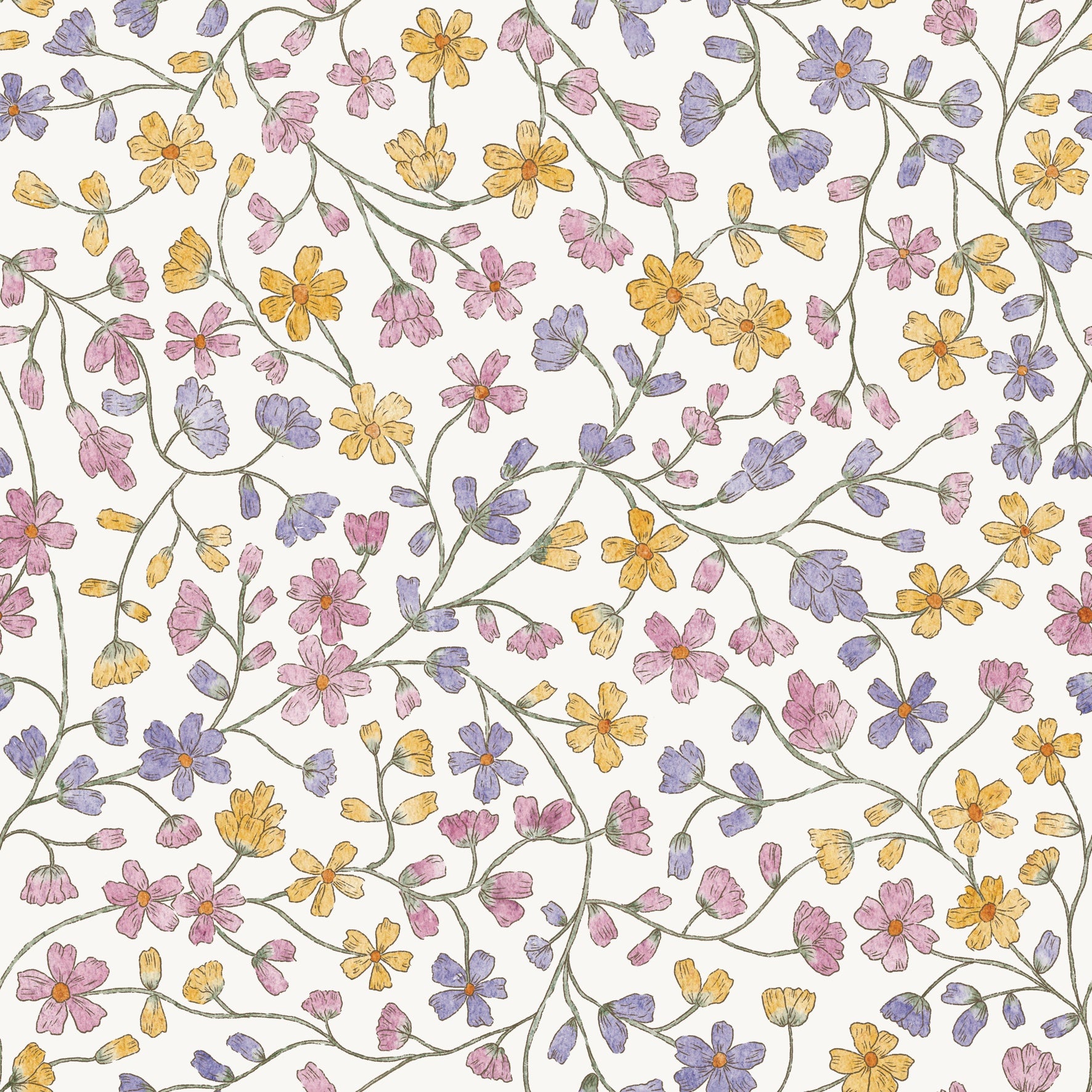 Summer Flowers Pink Purple Yellow
