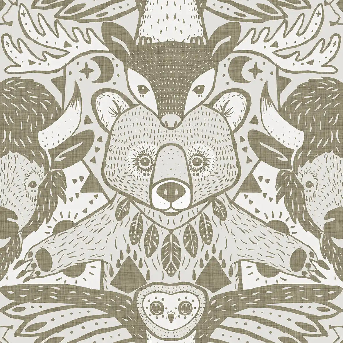 Damsk Totem Grey - Family Fabrics B.V.