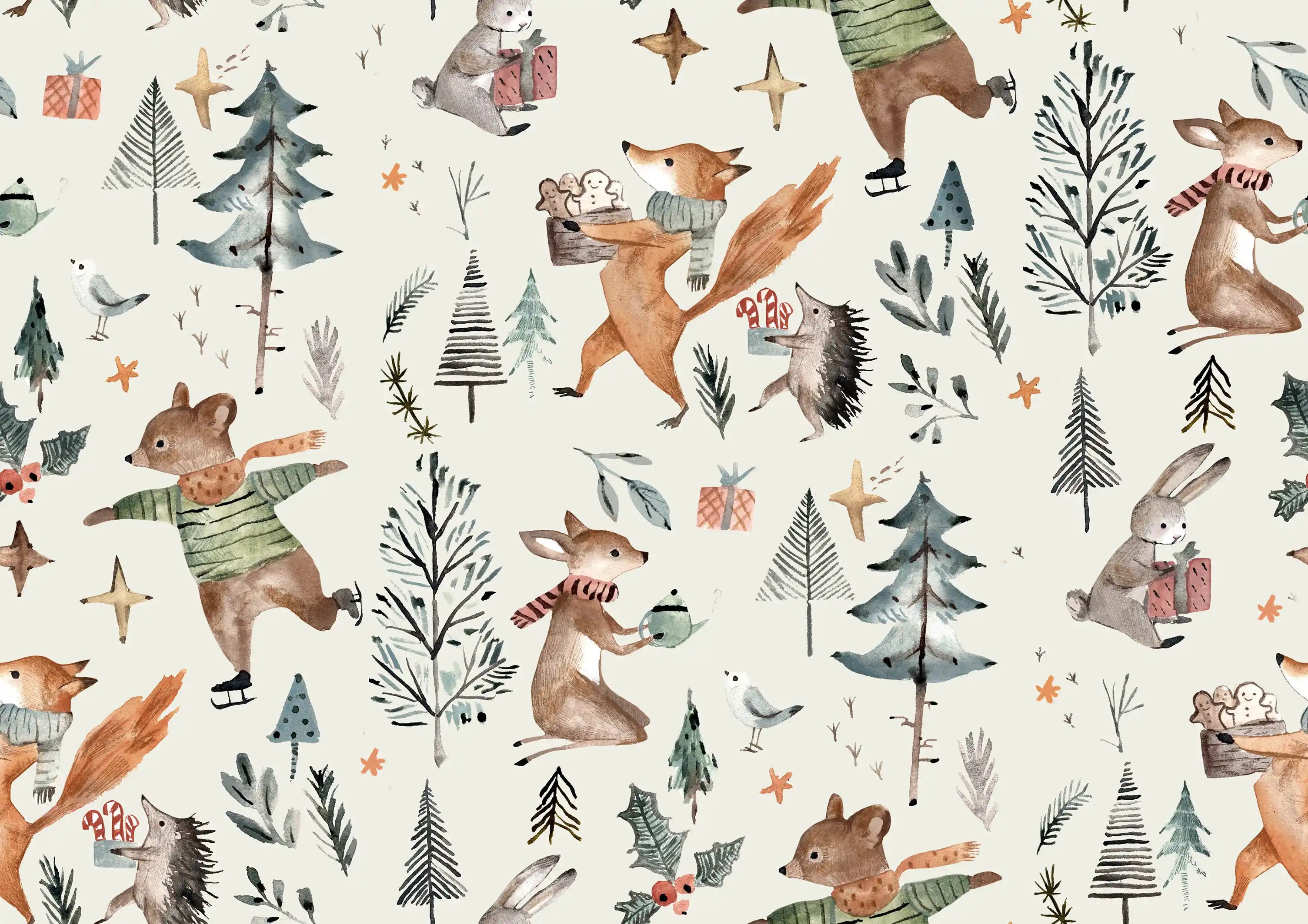 My Christmas Forest Beige - Family Fabrics B.V.