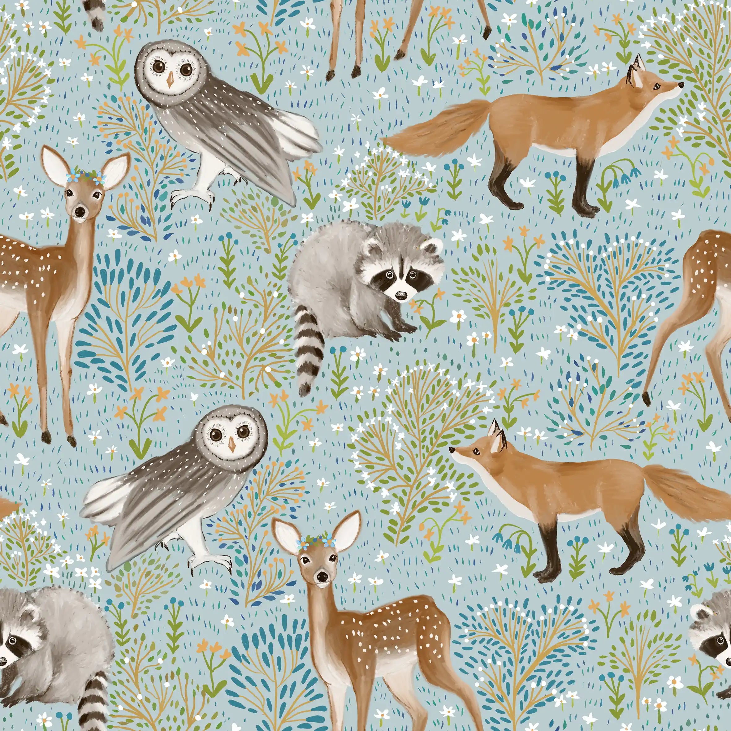 Spring Woodland Azure - Family Fabrics B.V.