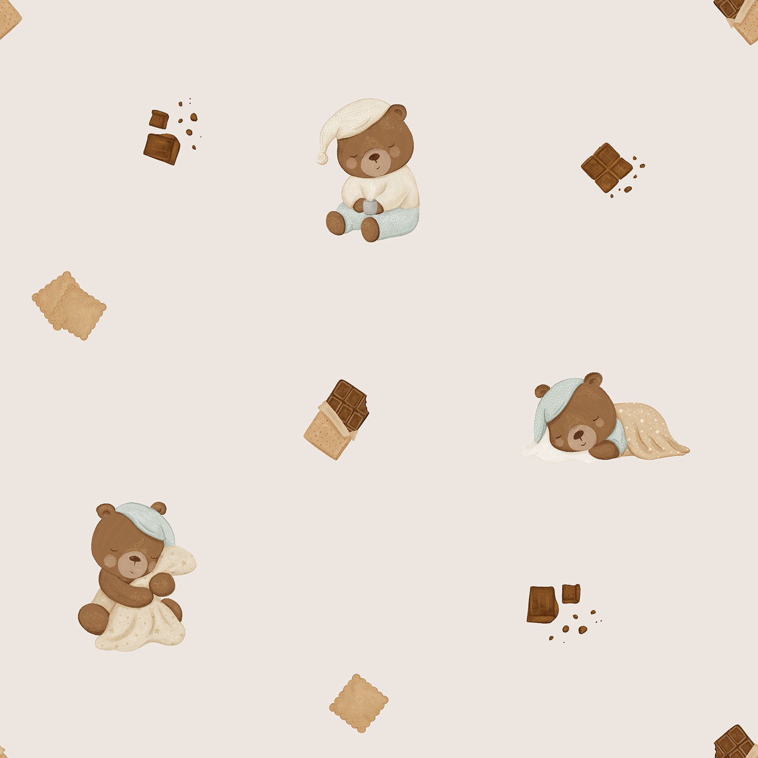 ChocoBears hazelnut - Family Fabrics B.V.