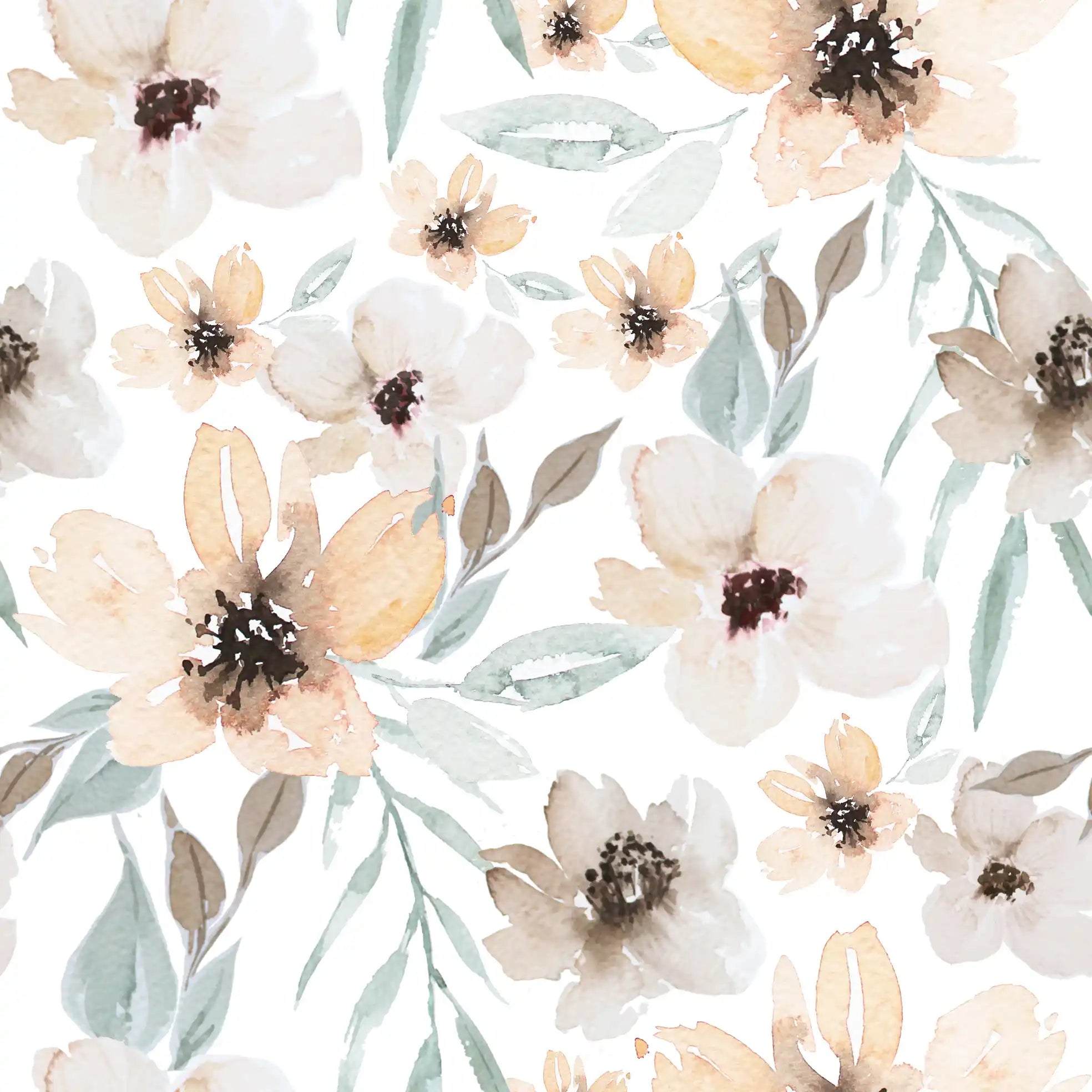 Flowers Elle Peach - Family Fabrics B.V.