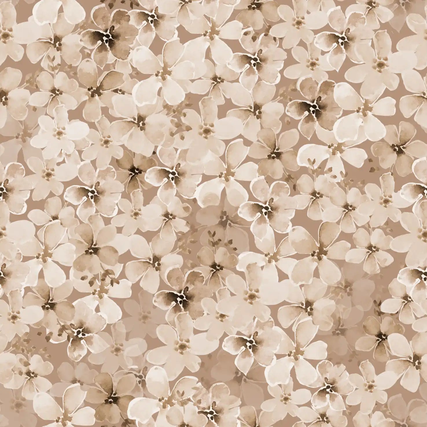Flowers Tammy Sepia Camel - Family Fabrics B.V.