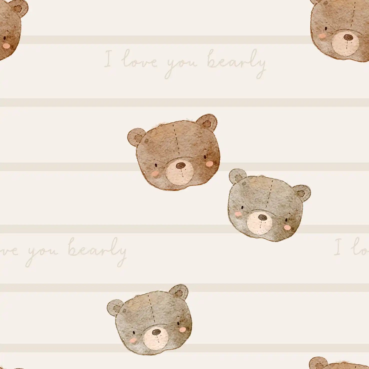 I Love You Bearly Stripes - Family Fabrics B.V.