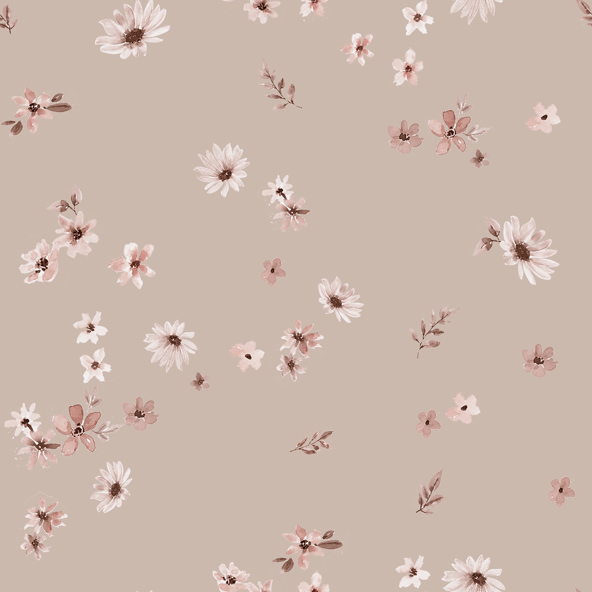 Mini flowers_Ava lightbrown - Family Fabrics B.V.
