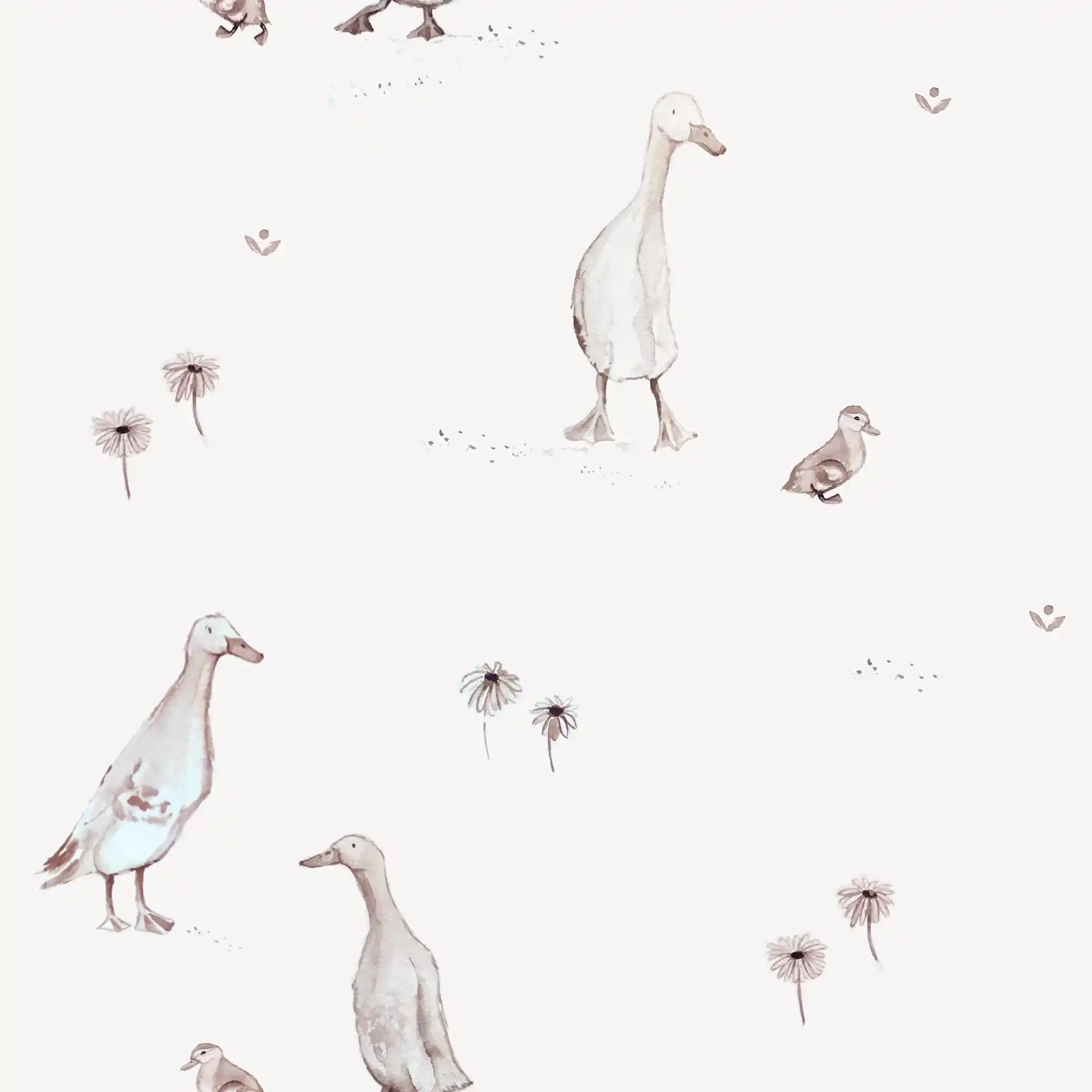 Running Ducks Offwhite - Family Fabrics B.V.