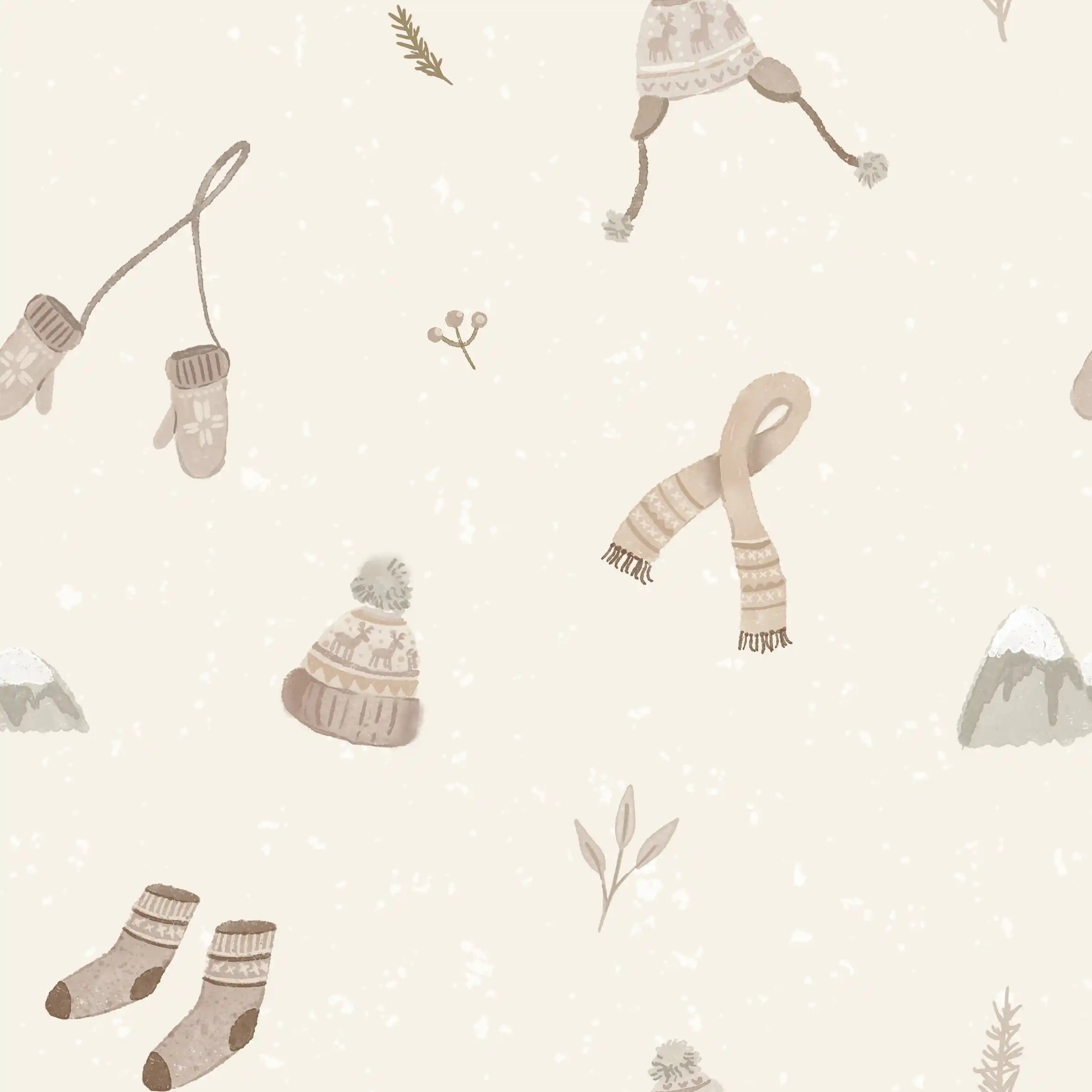 Warm Winter Things Beige - Family Fabrics B.V.