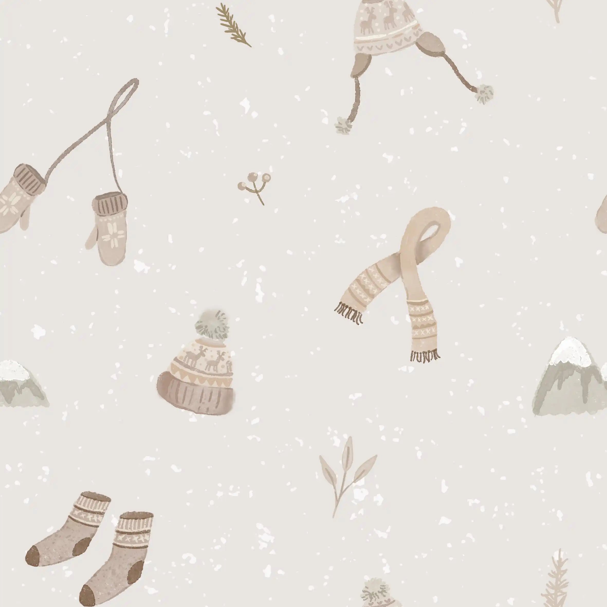 Warm Winter Things Grey - Family Fabrics B.V.