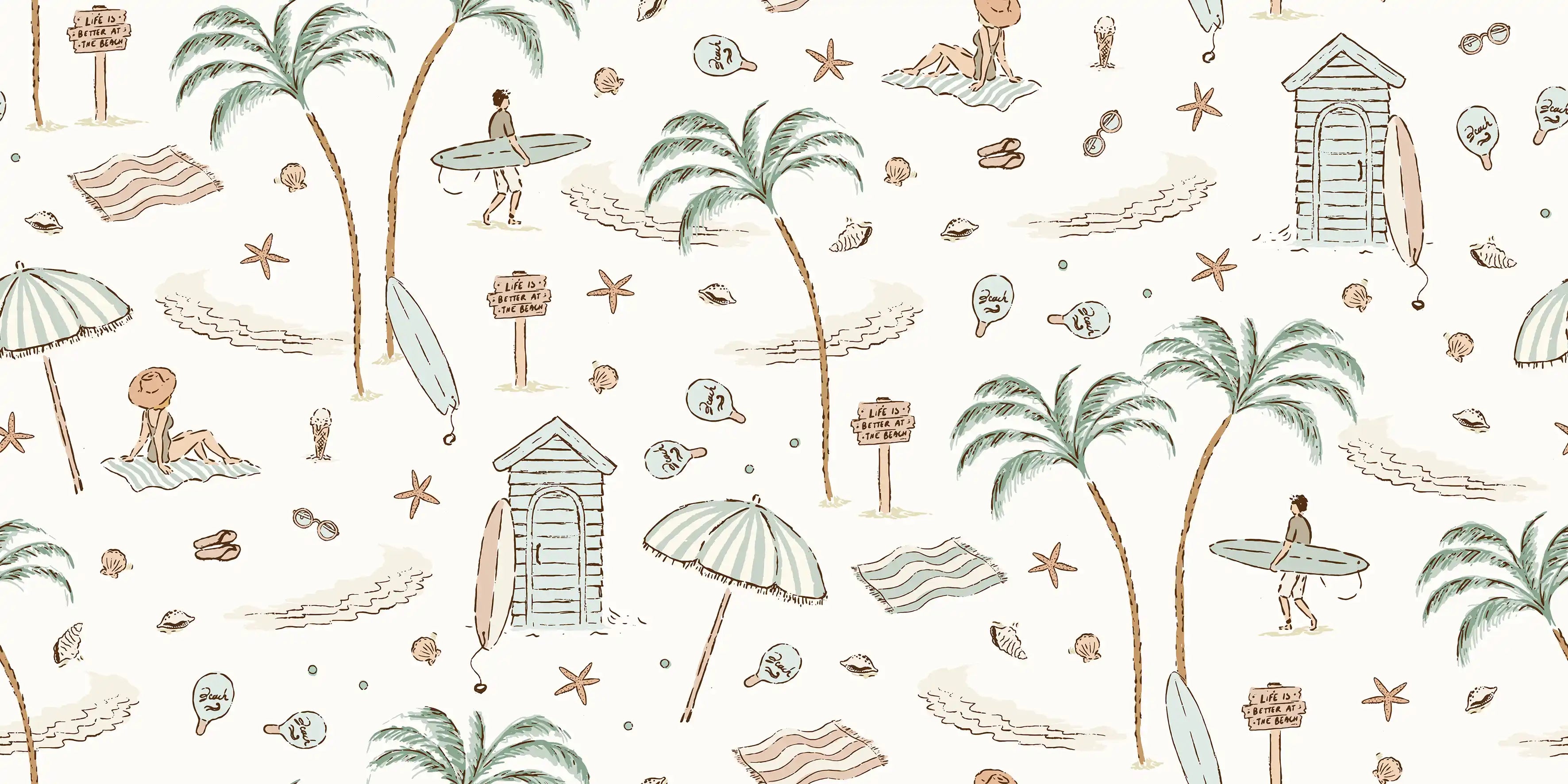 Beach Life Green - Family Fabrics B.V.