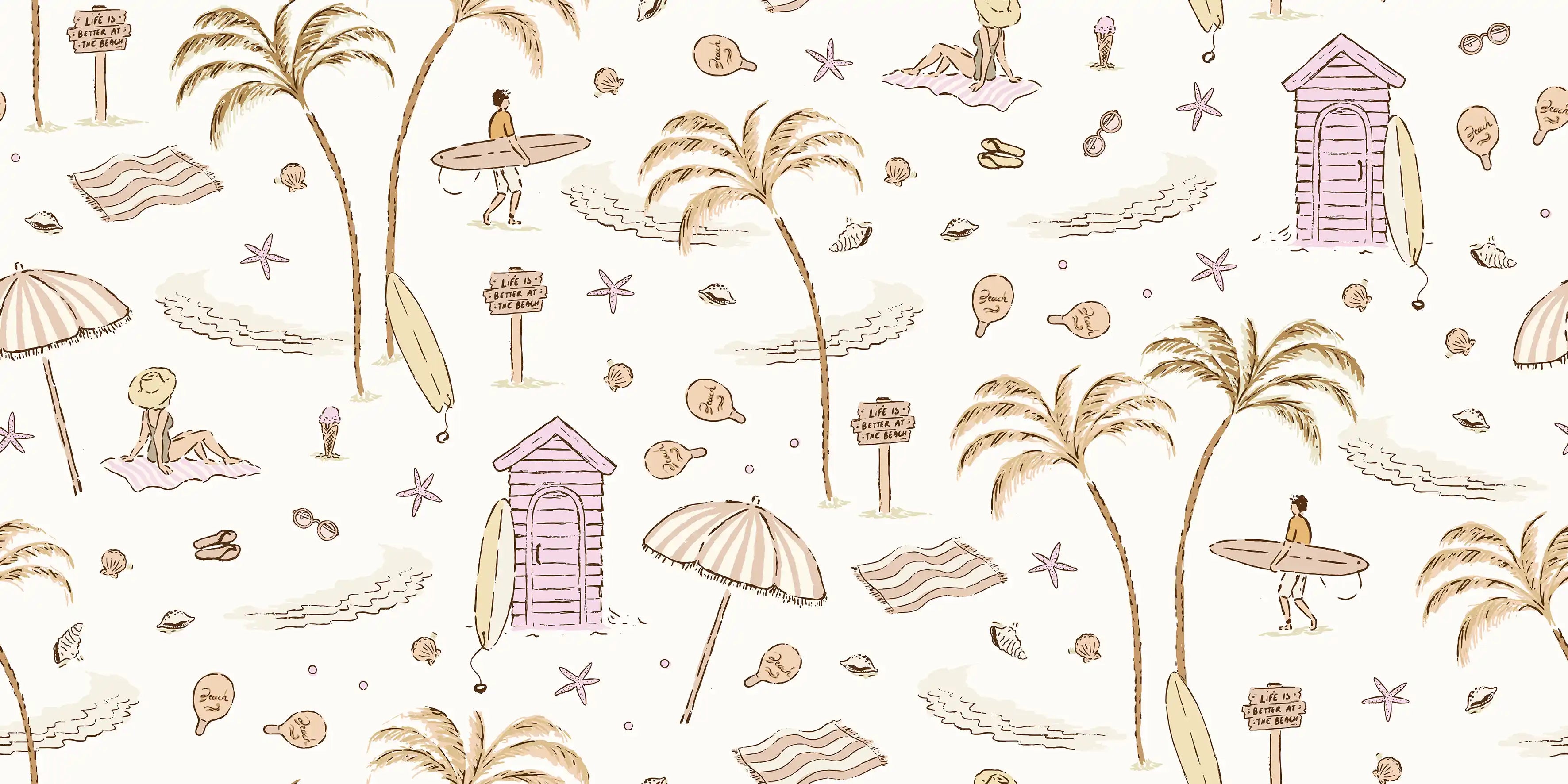 Beach Life Pink - Family Fabrics B.V.