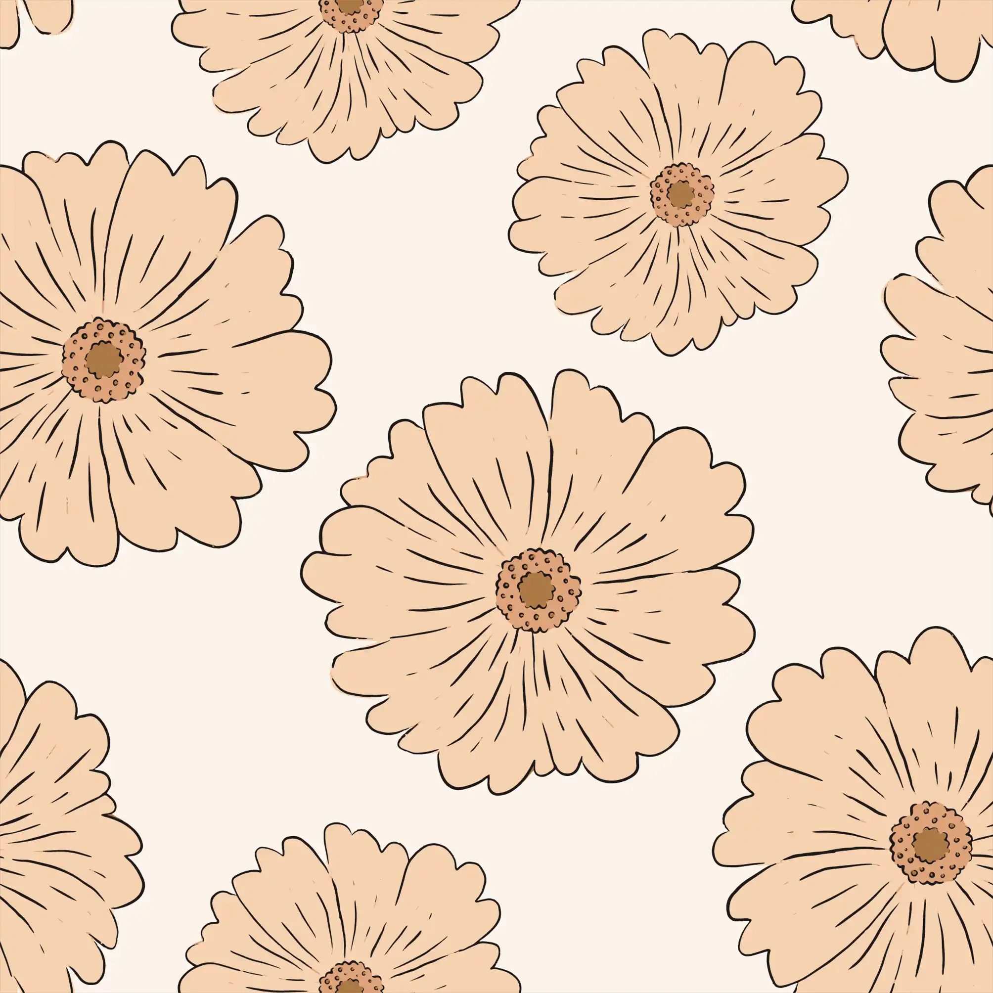 Caramel flowers - Family Fabrics B.V.