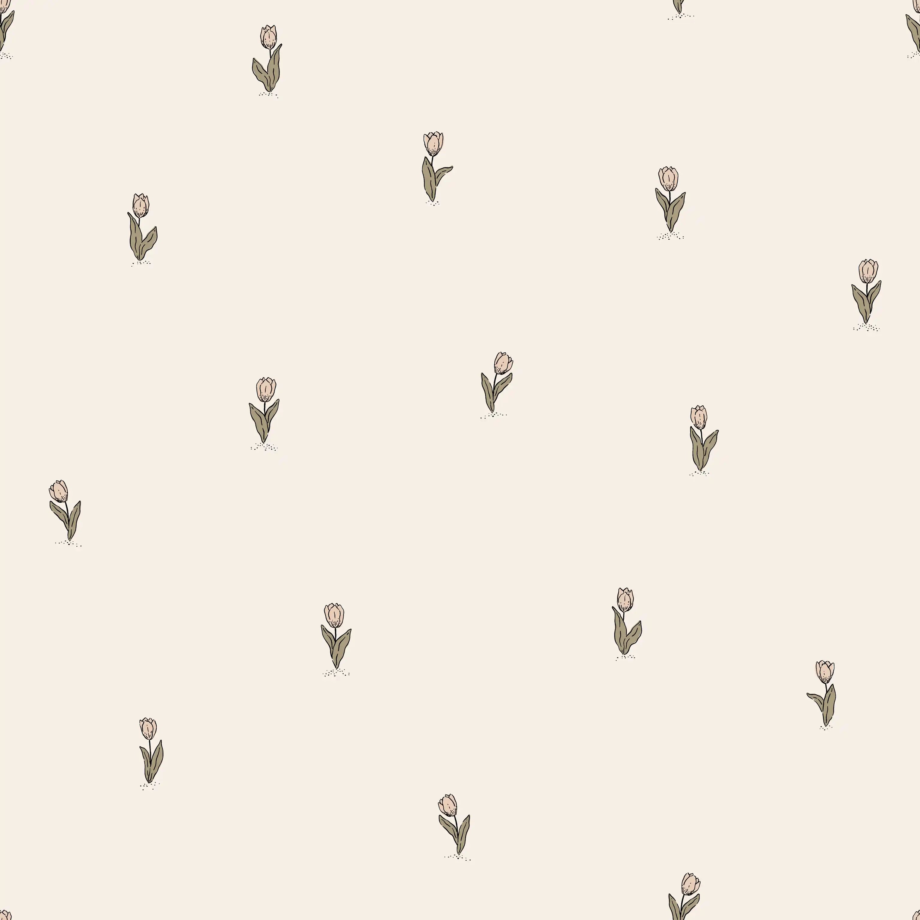 Dutch Tullips Old Rose - Family Fabrics B.V.
