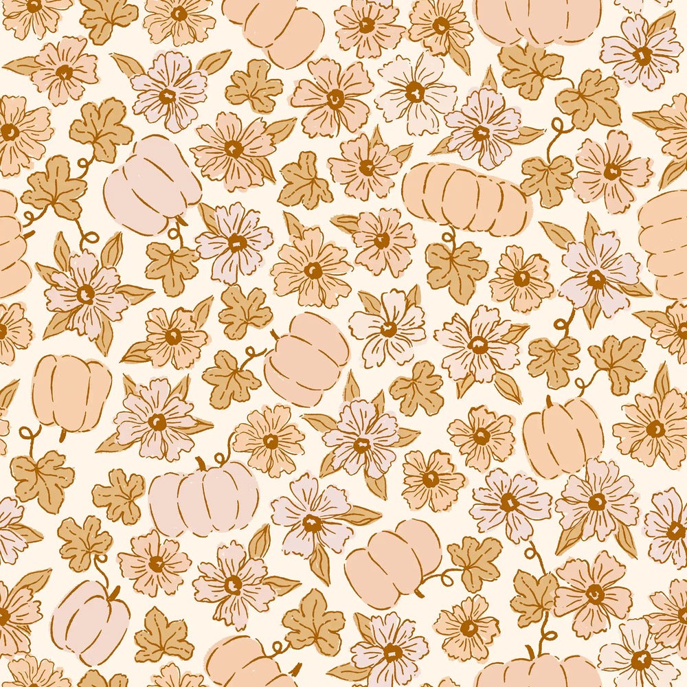 Pumpkins in Flowerbed