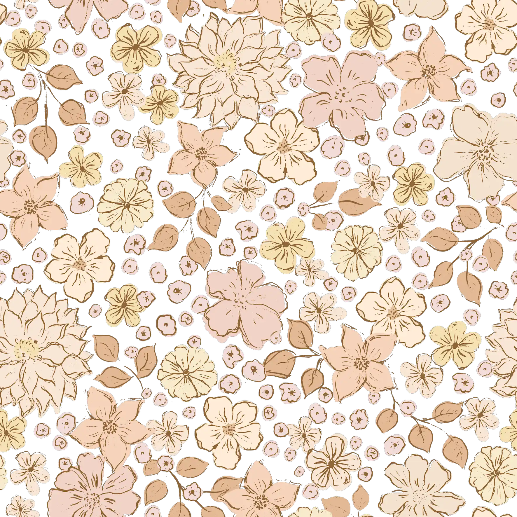 Salmon Pinky Flowerfield - Family Fabrics B.V.