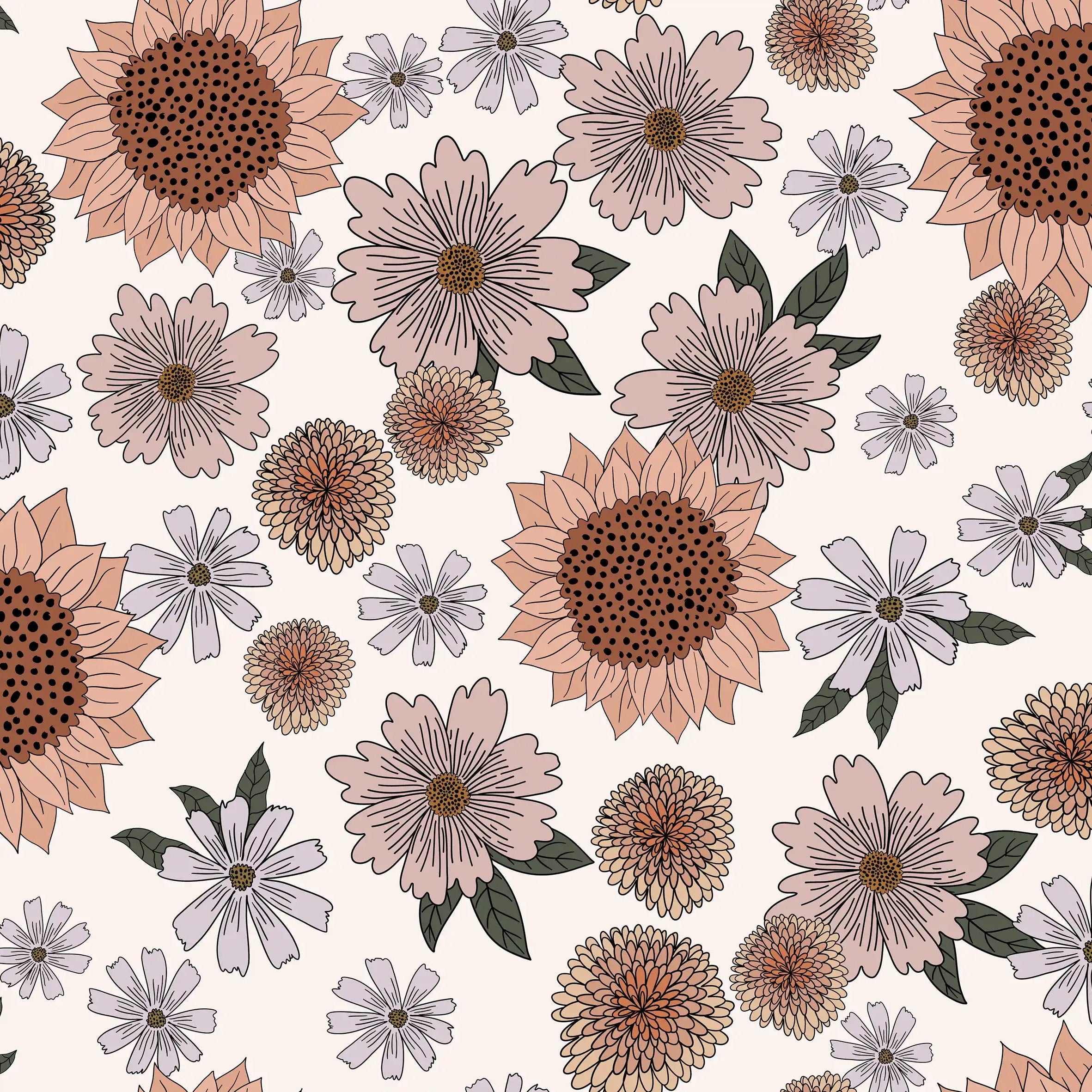 Sunflower and dahlias - Family Fabrics B.V.