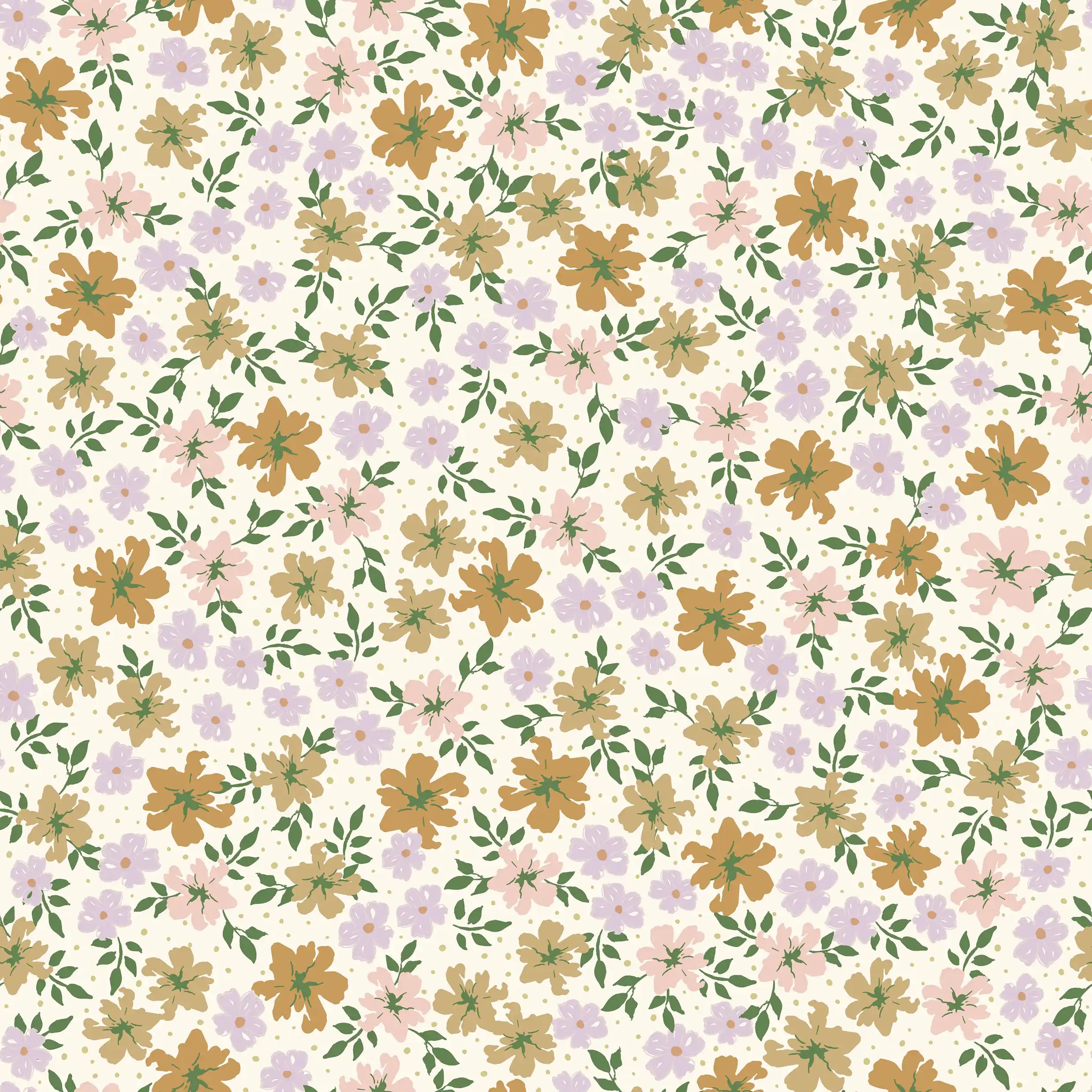 Suzanne Flowers Lila & Brown - Family Fabrics B.V.