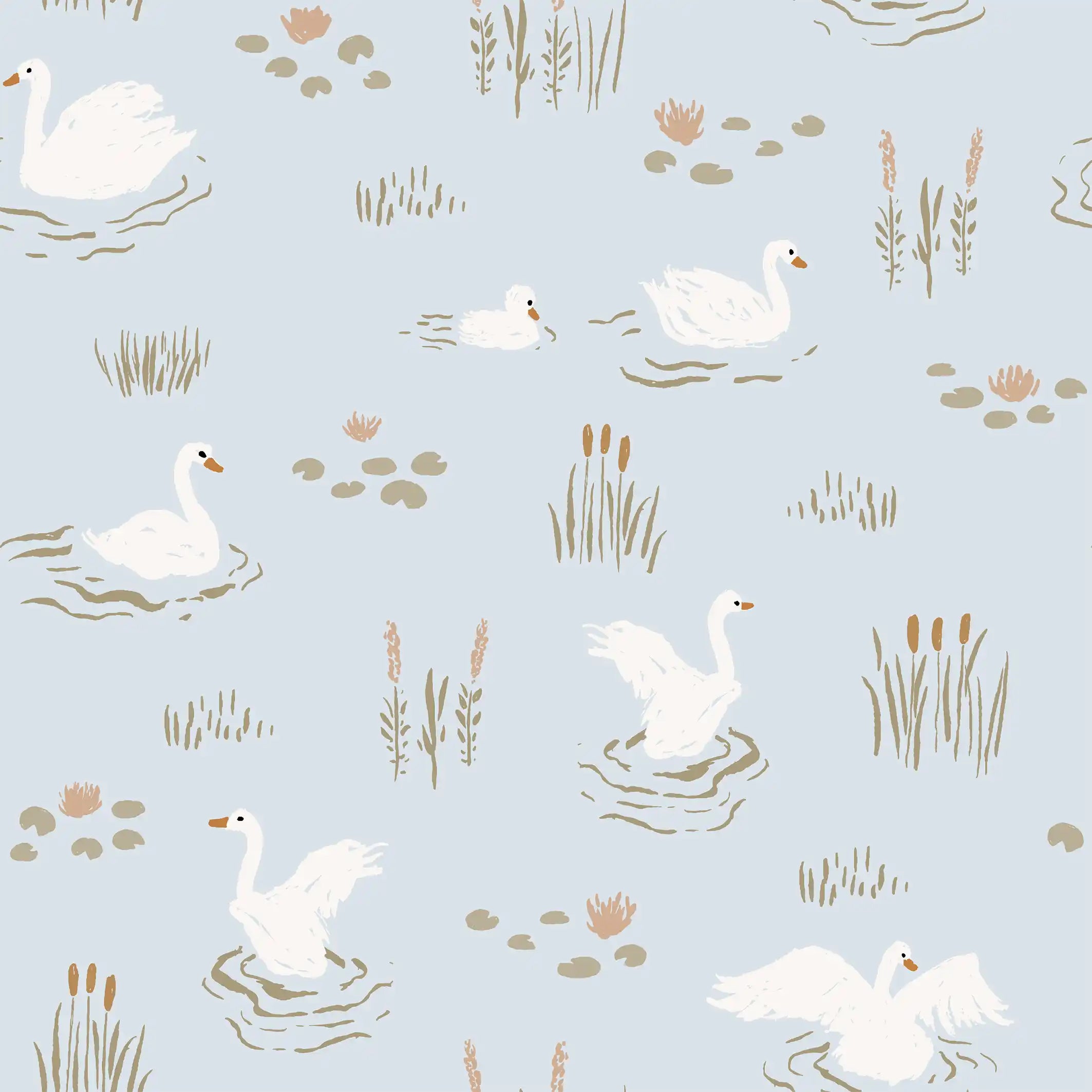 Swans Iceblue - Family Fabrics B.V.