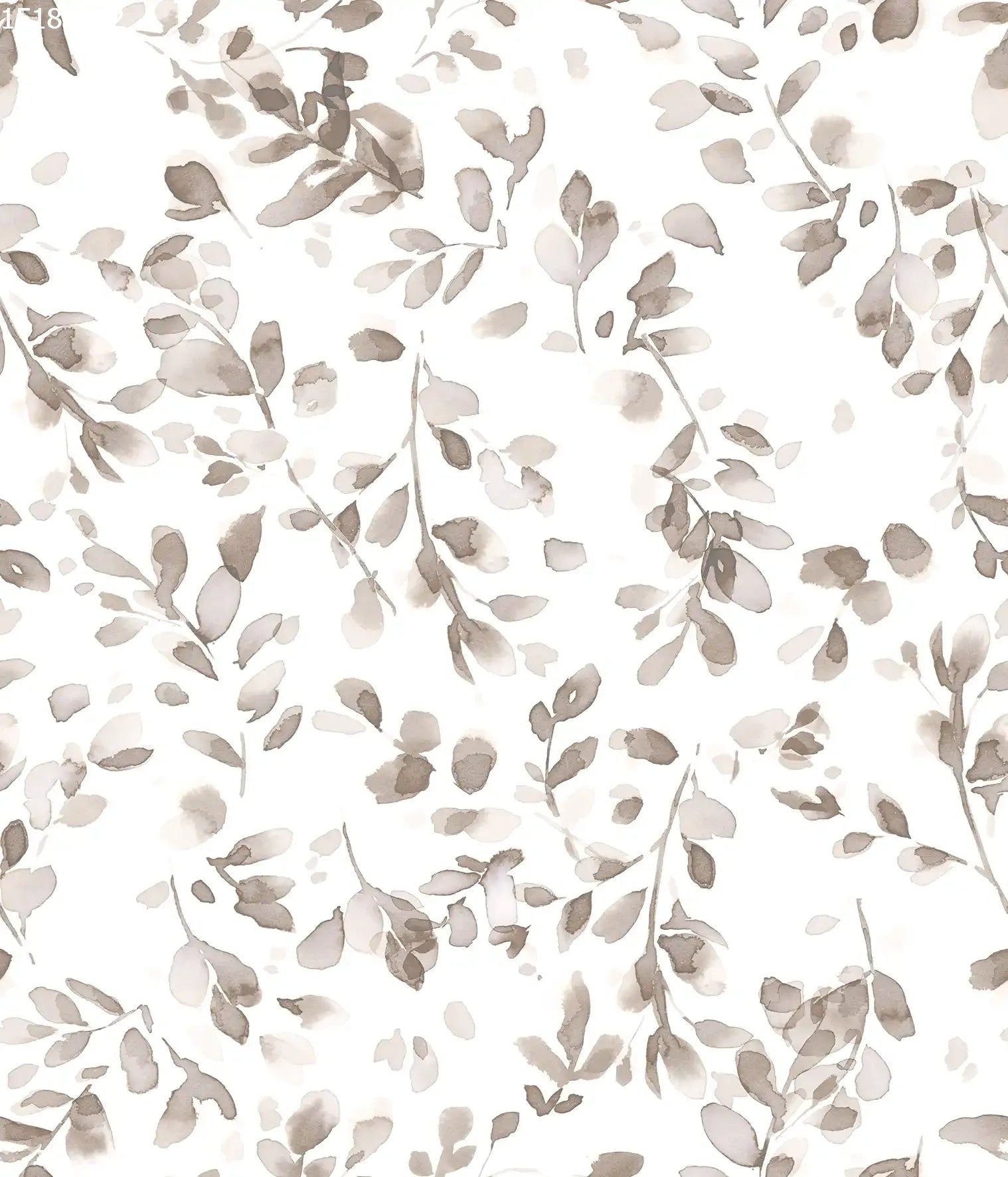 Abstract Leaves Sand Off White - Family Fabrics B.V.