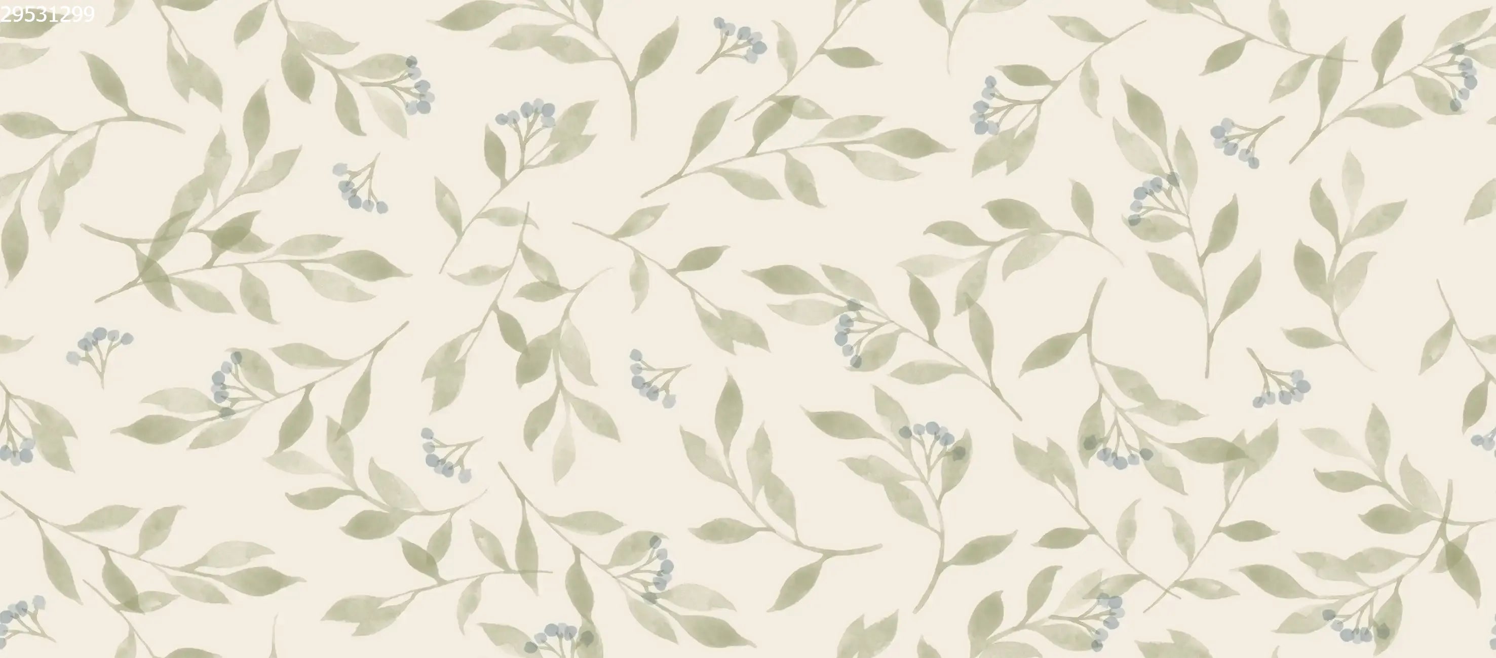 Berry Branches Big Green - Family Fabrics B.V.