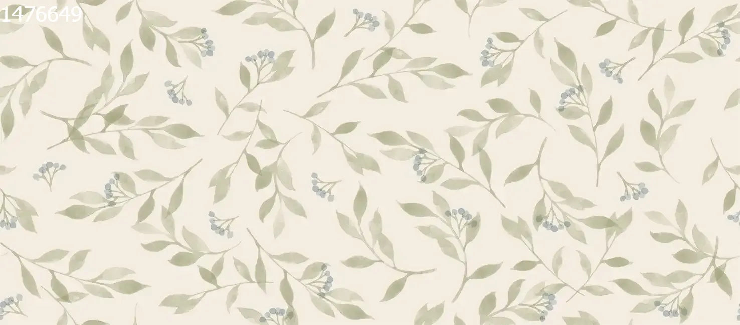 Berry Branches Small Green - Family Fabrics B.V.