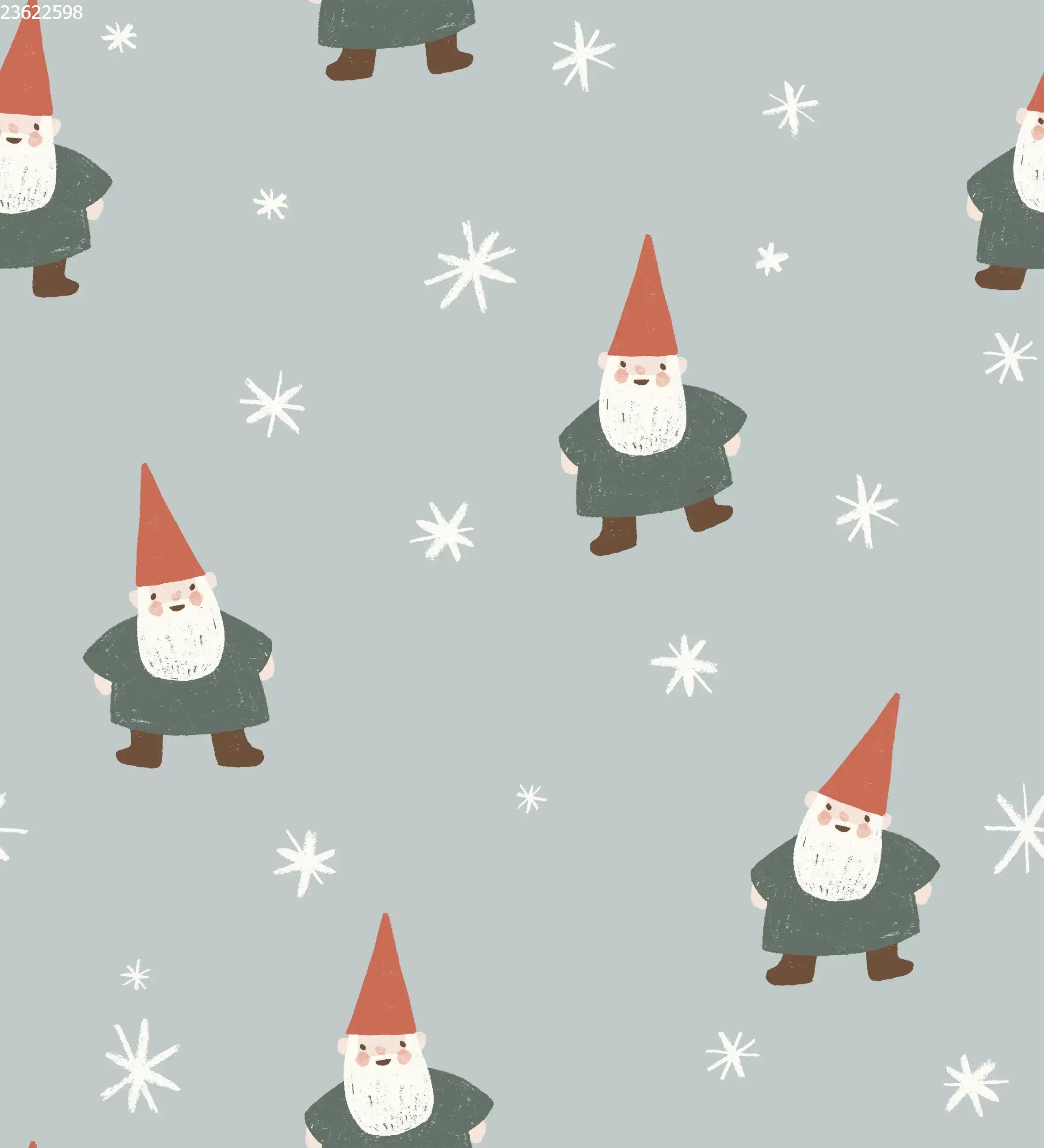 Christmas Gnome and Stars Big Blue - Family Fabrics B.V.