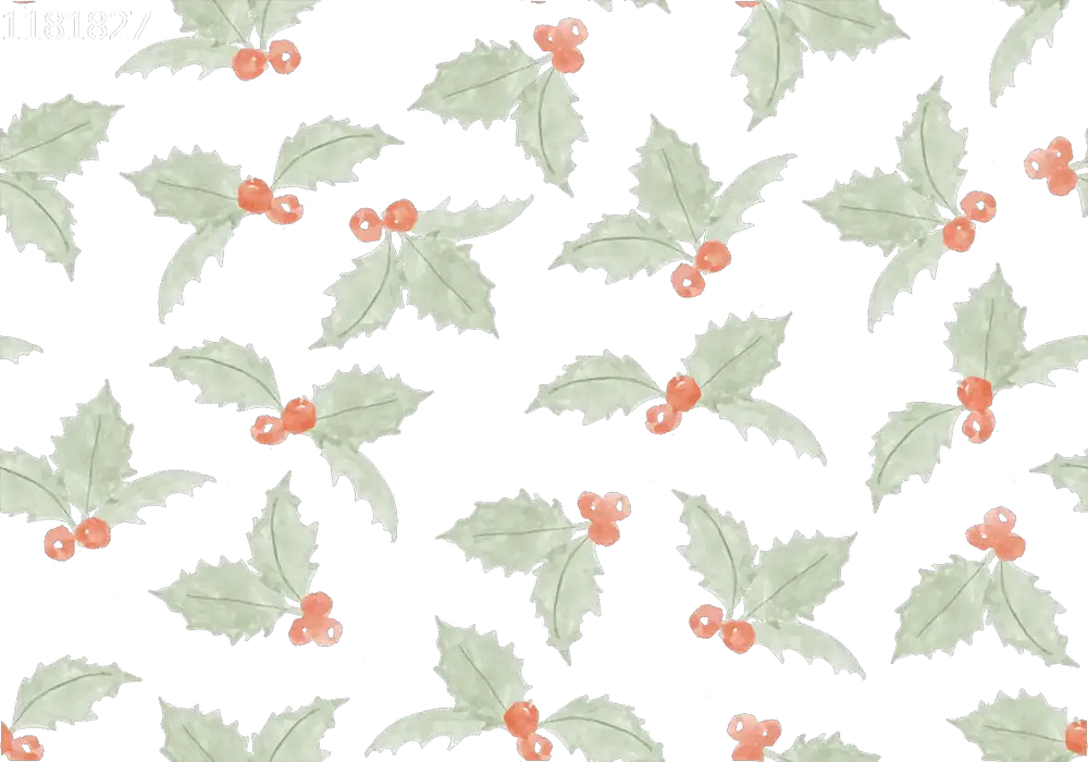 Christmas Holly Off White