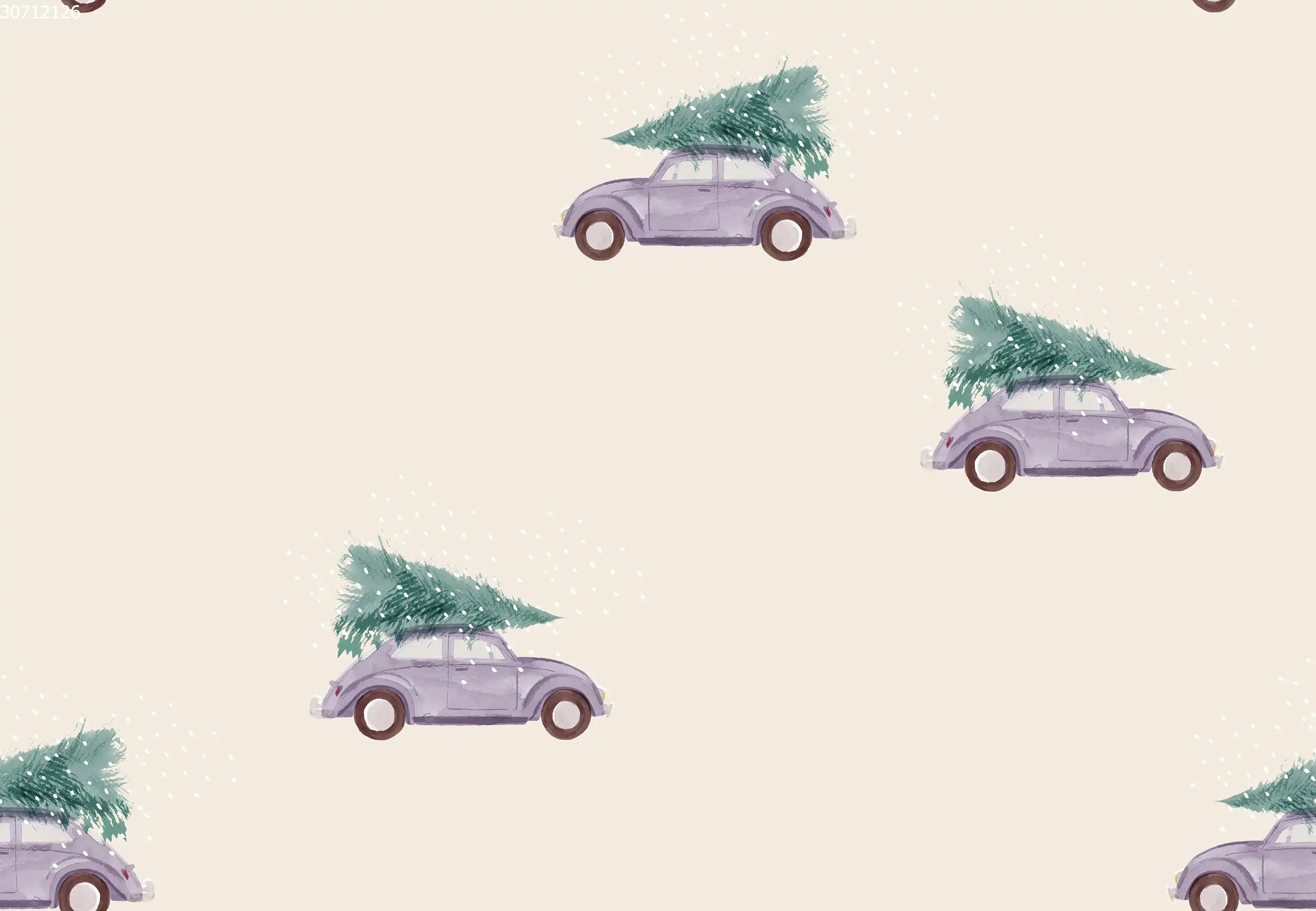Christmas Tree Car Creme - Family Fabrics B.V.