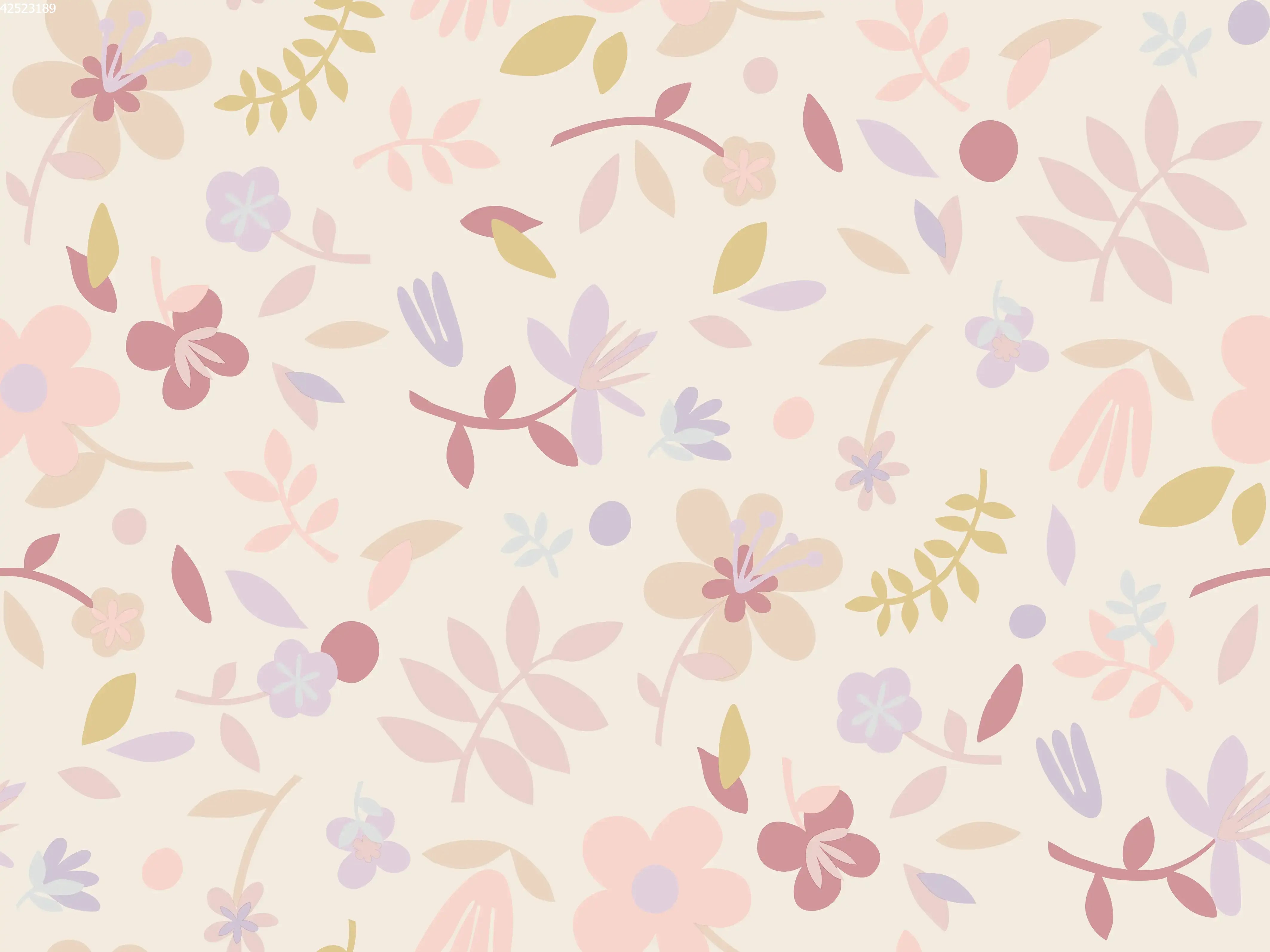 Collage Flower Beige Big - Family Fabrics B.V.