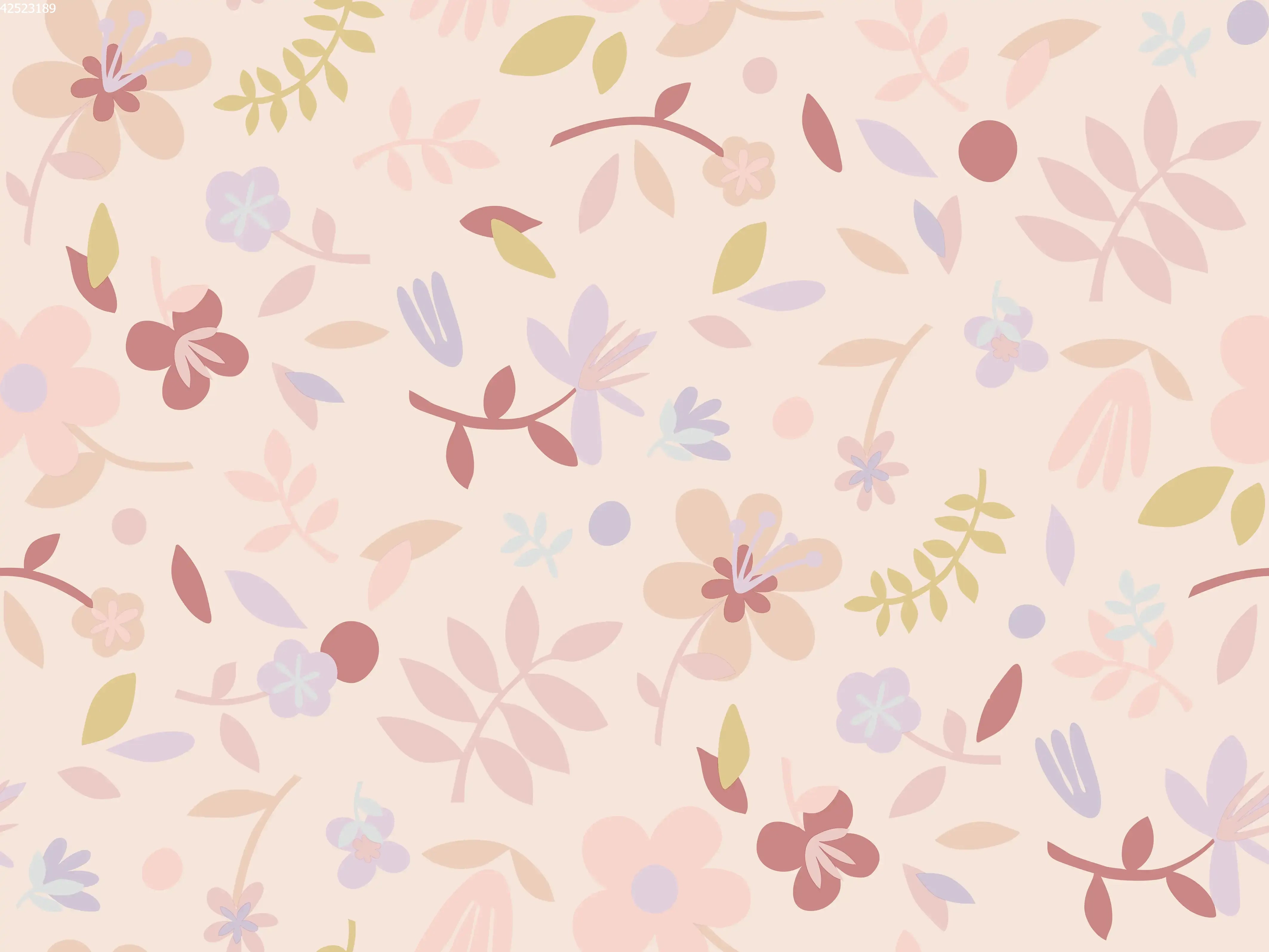 Collage Flower Peach Big - Family Fabrics B.V.