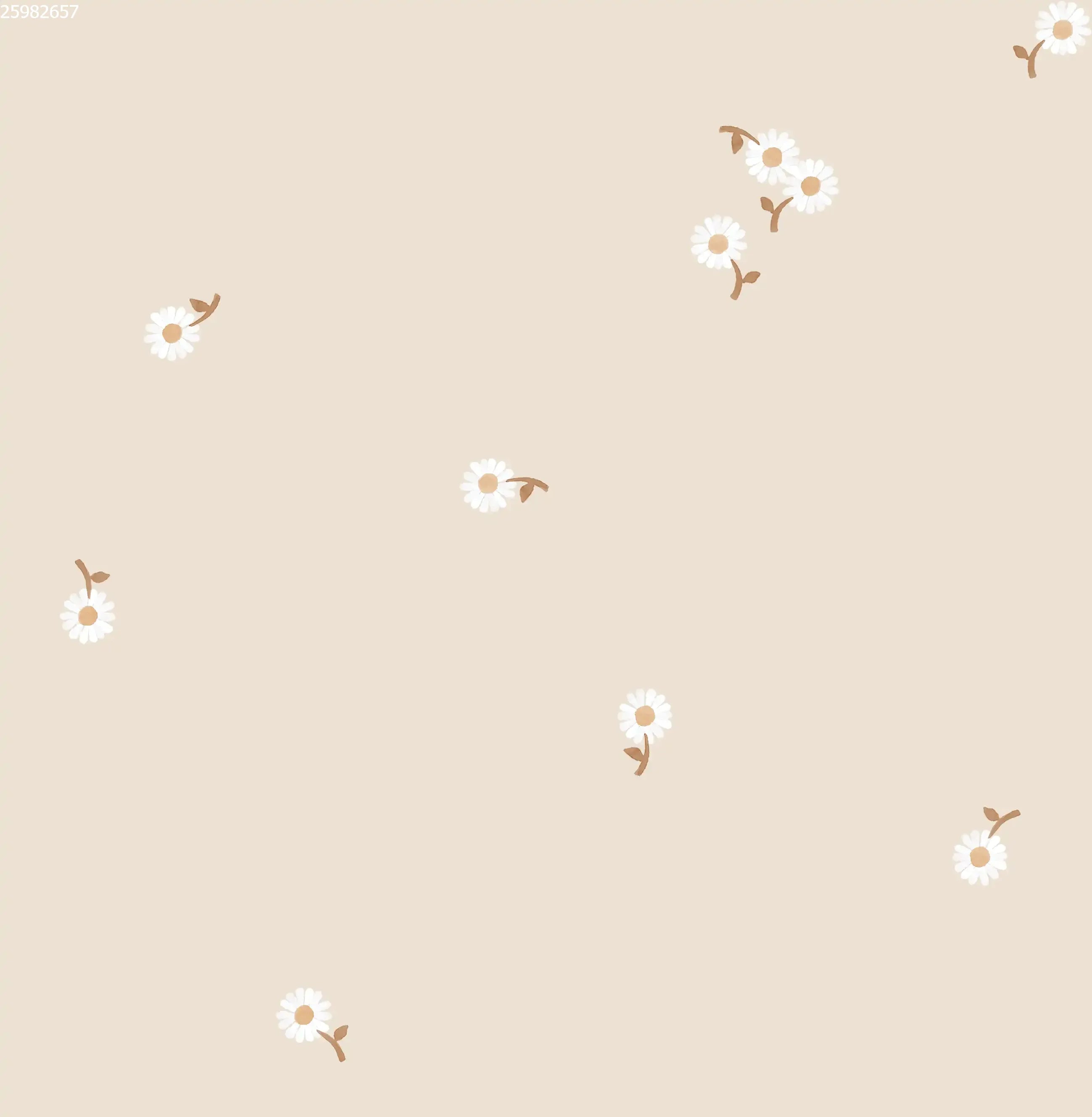 Daisy Stem Light Beige - Family Fabrics B.V.